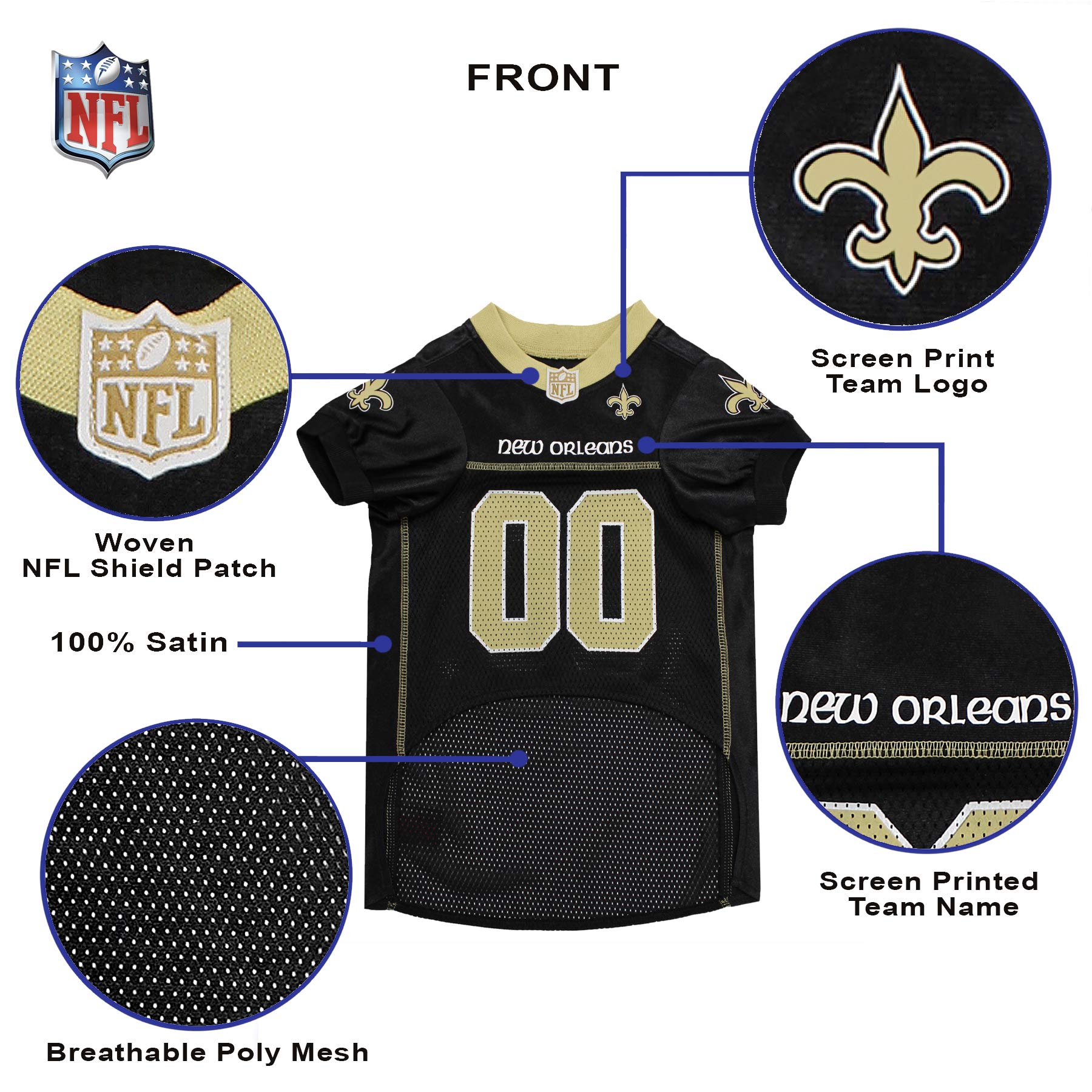 Nfl New Orleans Saints Dog Jersey, Size: X-Large. Best Football Jersey Costume For Dogs & Cats. Licensed Jersey Shirt