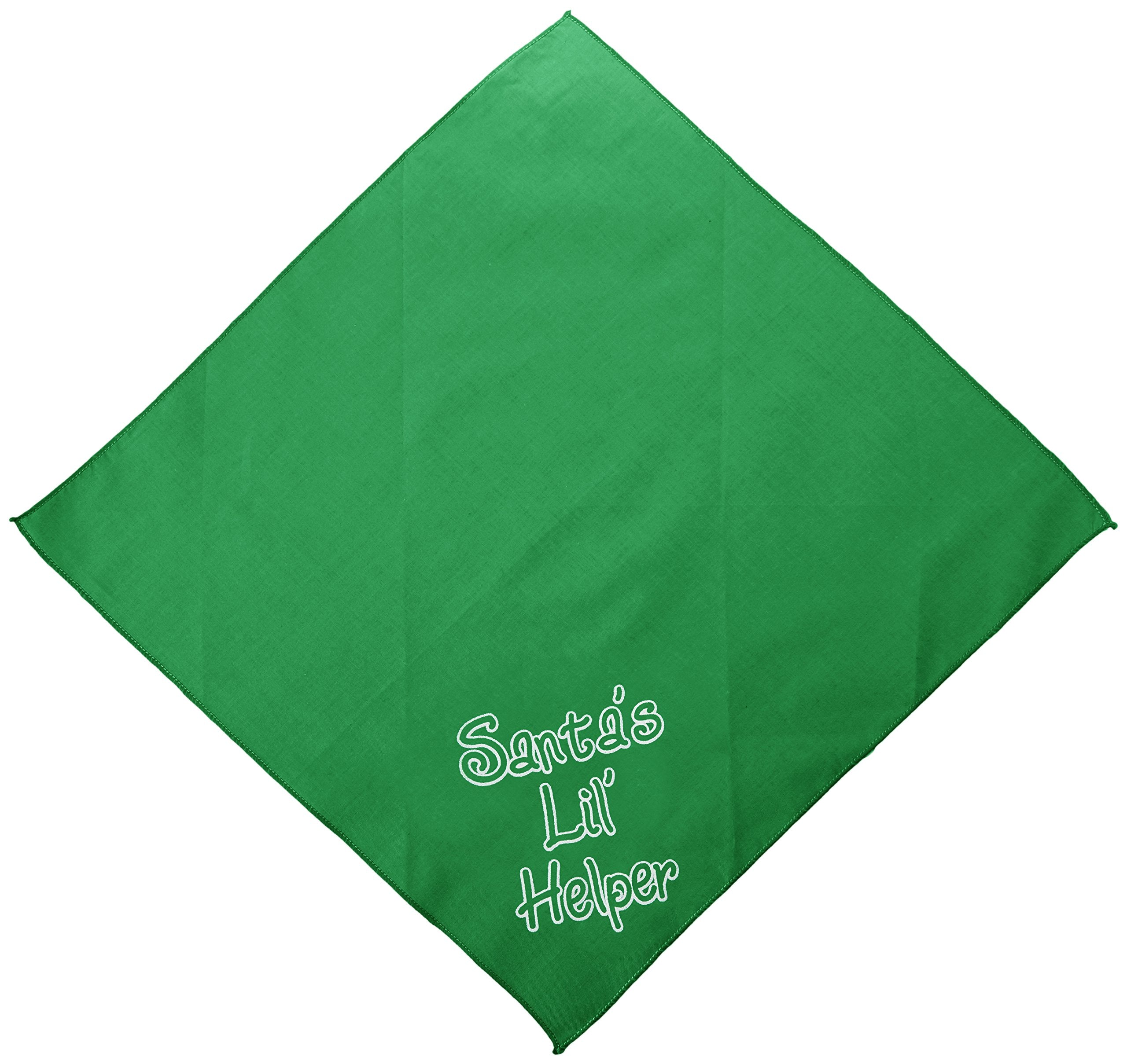 Mirage Pet Products Santa Lil Helper Screen Print Bandana for Pets, Small, Emerald Green