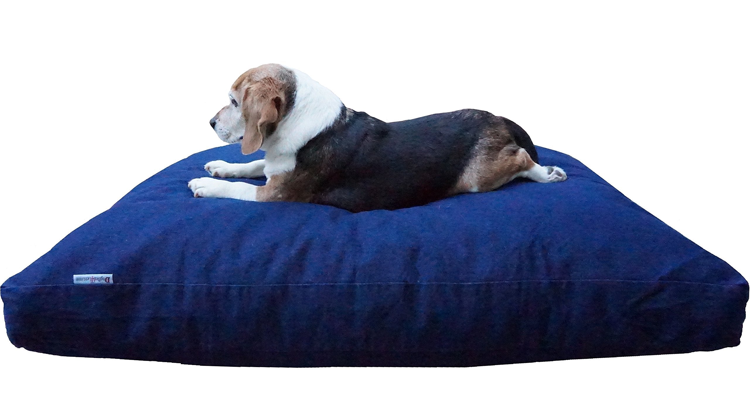 Dogbed4Less Memory Foam Dog Bed Pillow, Waterproof Lining And Machine Washable Denim Cover Extra Large 47X29 Inches, Blue