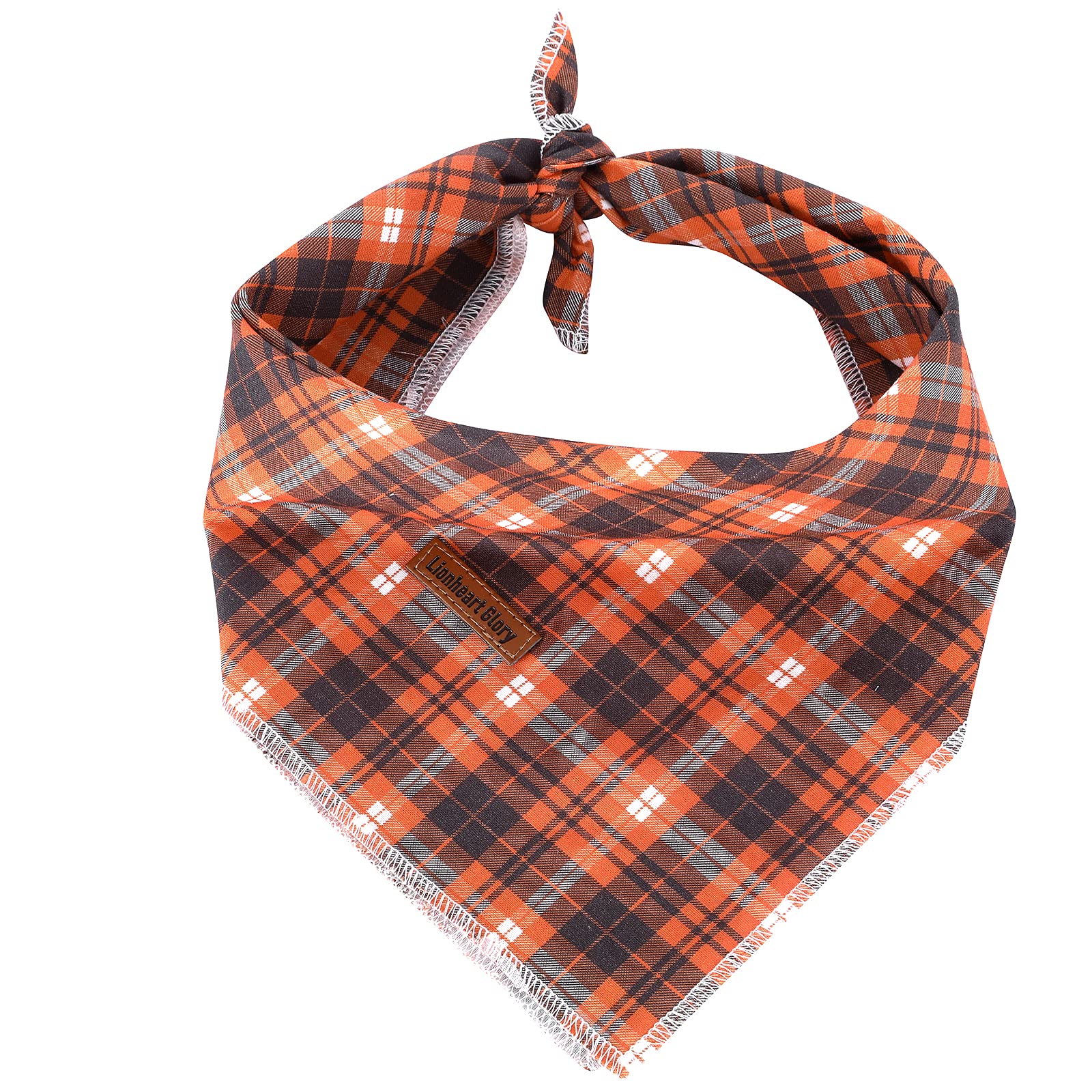 Lionheart Glory Fall Dog Bandana 1 Pack Washable Soft Cotton Halloween Bibs Scarf, Adjustable Kerchief Square Dog Bandanas For Small Dogs