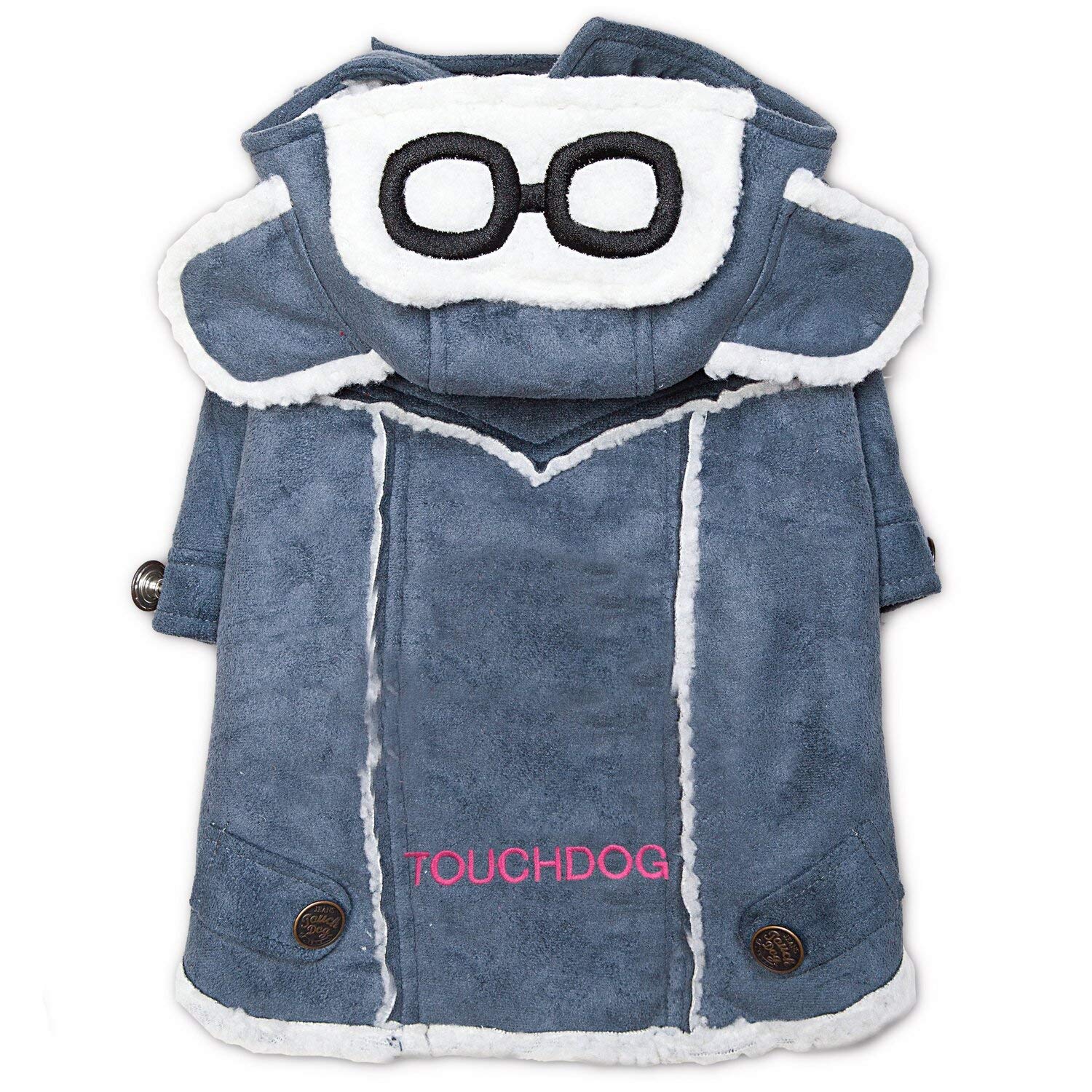 Touchdog Tuskegee Aerovintage Designer Dog Coat , Small, Blue