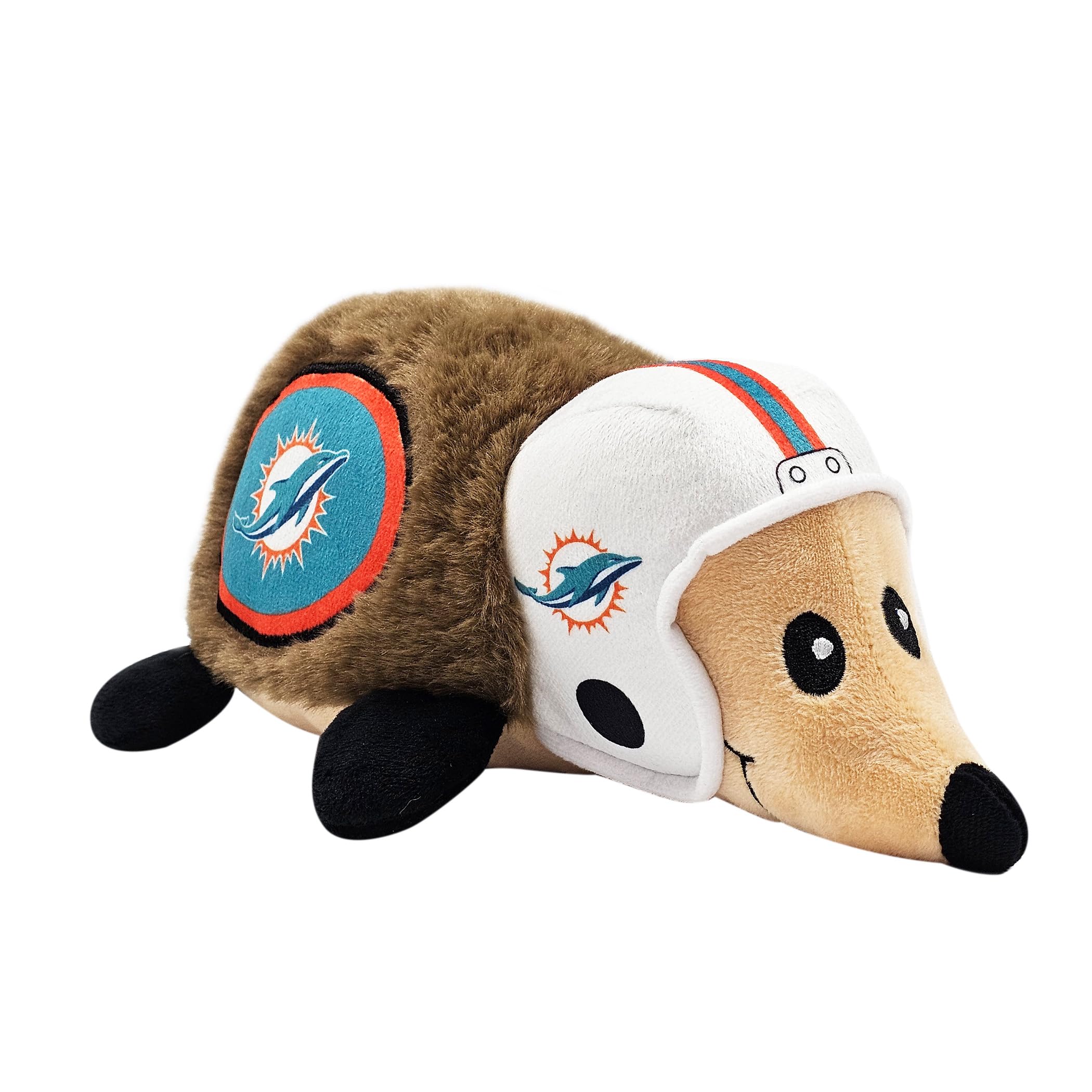 Nfl Miami Dolphins Plush Hedgehog Toy For Dogs & Cats, Cool Soft Pet Toy For Fun And Interactive Play, Dog Chew Toy With Squeake