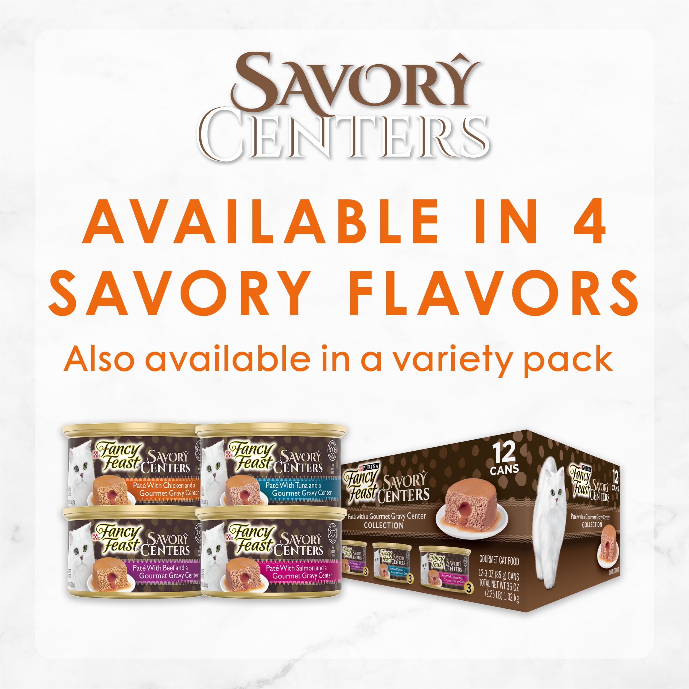Purina Fancy Feast Savory Centers Adult Wet Cat Food Pate With Chicken and a Gravy Center - (Pack of 24) 3 oz. Cans
