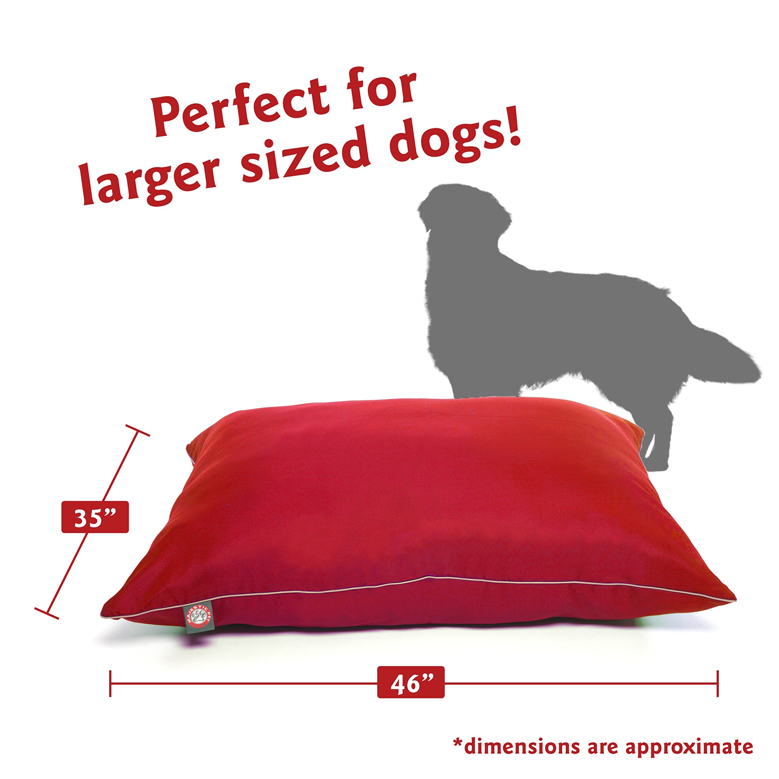 Majestic Pet Rectangle Large Dog Bed Washable – Non Slip Comfy Pet Bed – Dog Crate Bed Super Value Pillow Dog Bed – Dog Kennel Bed For Sleeping - Dog Bed Large Breed 46 X 35 Inch – Solid Red
