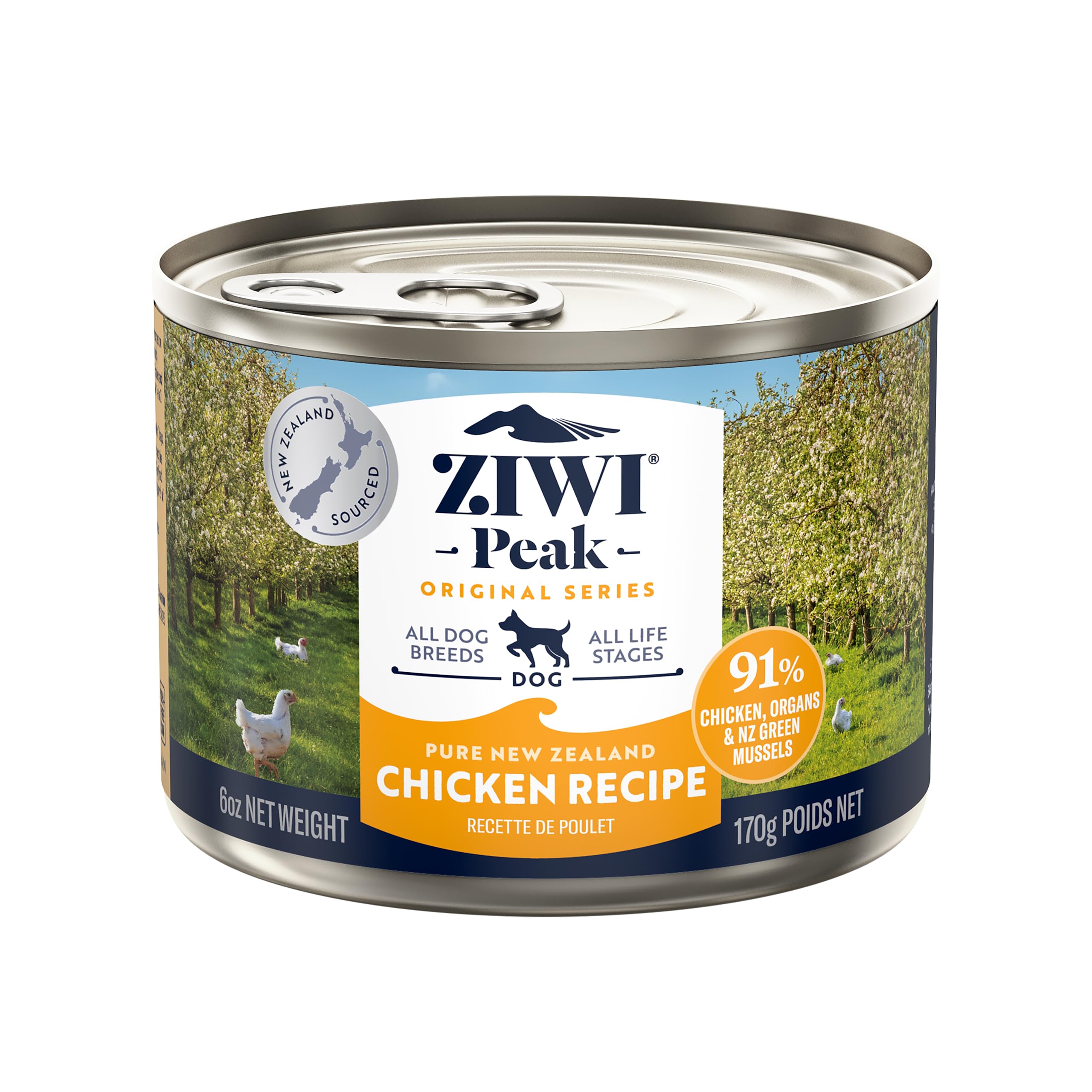 ZIWI Peak Canned Wet Dog Food - All Natural, High Protein, Grain Free, Limited Ingredient, with Superfoods (Chicken, Case of 12,