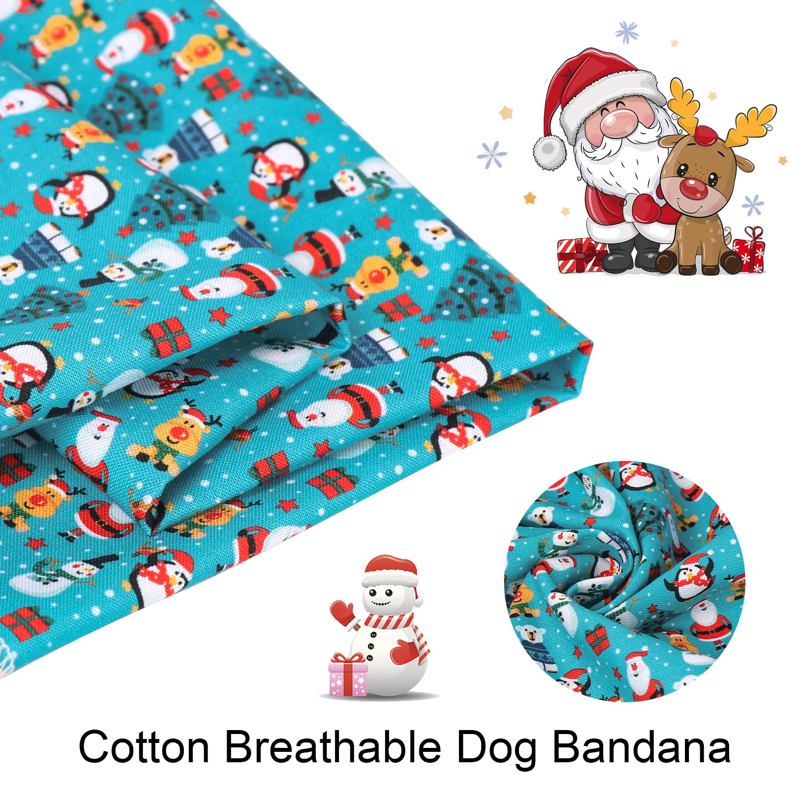 Aring Pet Christmas Dog Bandana - Cute Blue Triangle Bib, Soft Comfortable Christmas Tree Pet Scarf For Small To Large Dogs And