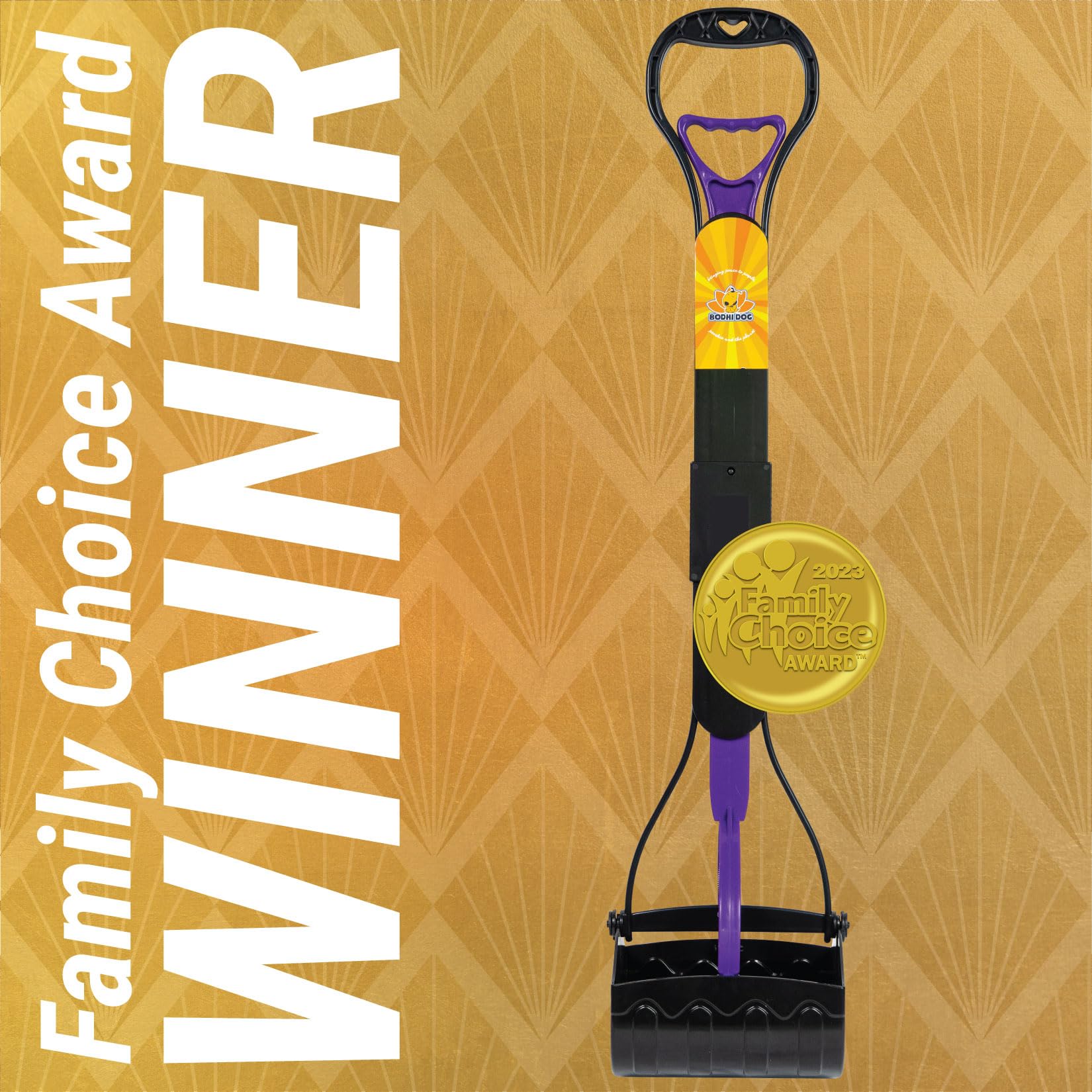 Bodhi Dog Large Foldable Pooper Scooper - 32    Long Handle, Lightweight Portable Pooper Scooper For Small & Large Dogs - Easy T