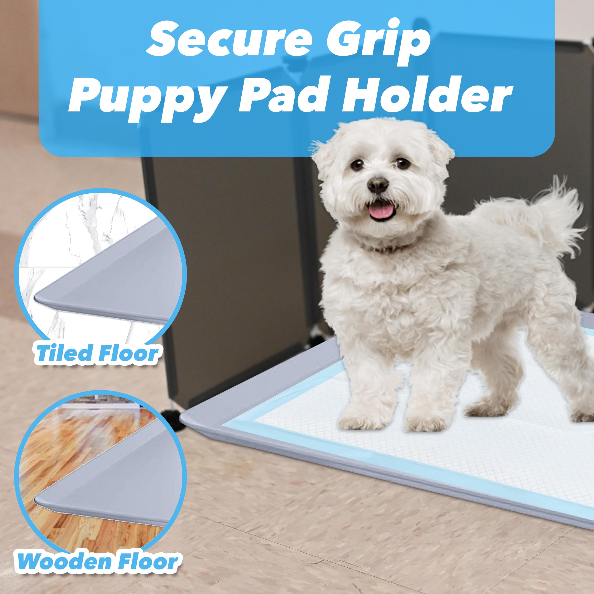 Tidyfriend Litter Box Splash Guard, Litter Box Pee Shields For Dogs, Easy To Clean Indoor Dog Fence With Puppy Pee Pad Holder Tr