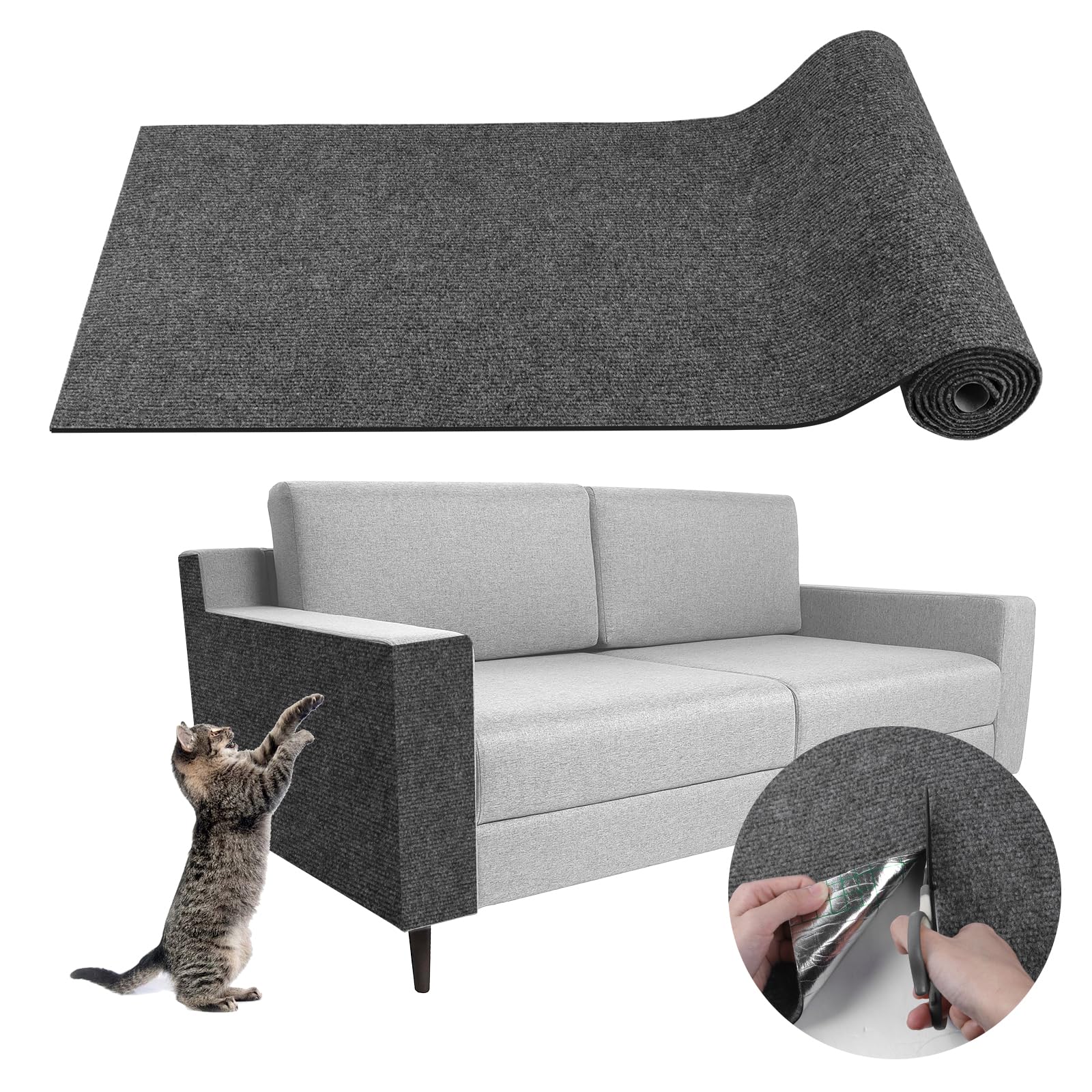 Climbing Cat Scratcher Mat Trimmable Cat Scratching Post Carpet 78.7' X15.8' Self Adhesive Carpet Mat Pad Replacement For Cat 