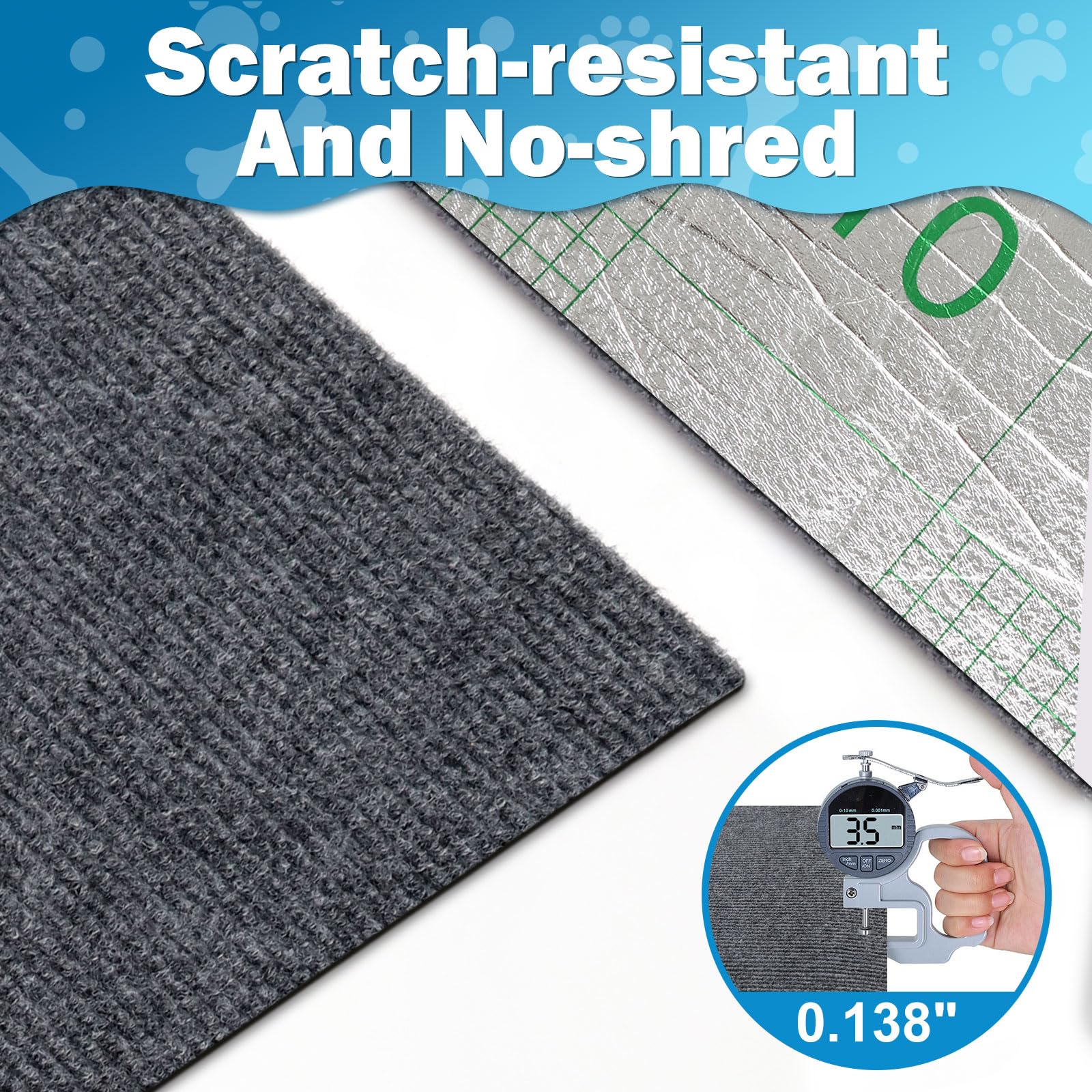 Enonci Anit Cat Scratch Couch Furniture Protector,78.7X15.8 Cat Wall Corner Scratcher Pads Mat,Diy Climbing Cat Scratching Carpe