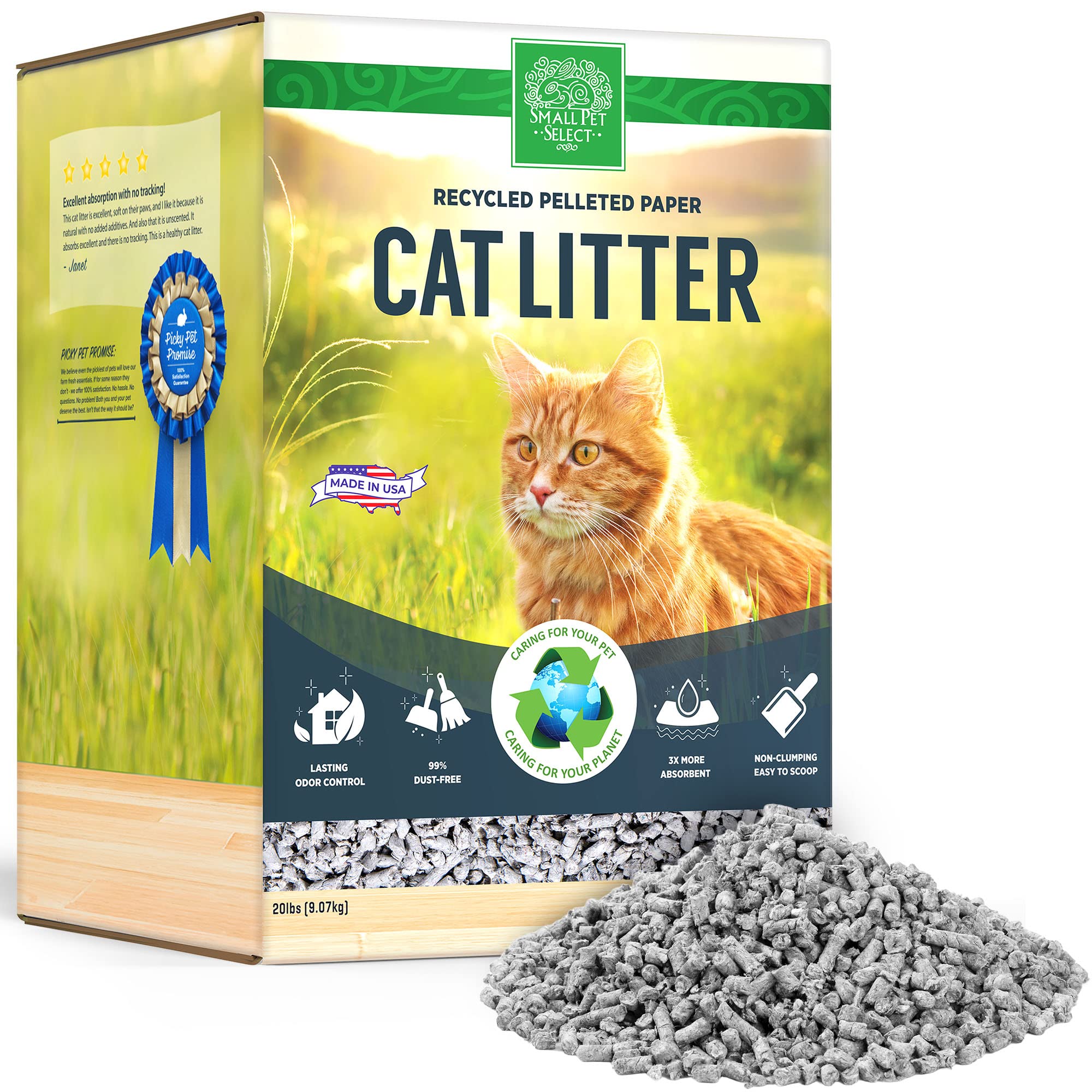 Small Pet Select-Recycled Pelleted Paper Cat Litter, 20Lb