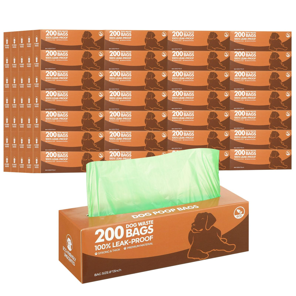 Sherr 50 Rolls Dog Waste Bags 10000 Count Dog Trash Bags Leak Proof Pet Doggie Poop Roll Waste Thick Plastic Bag For Home Park O