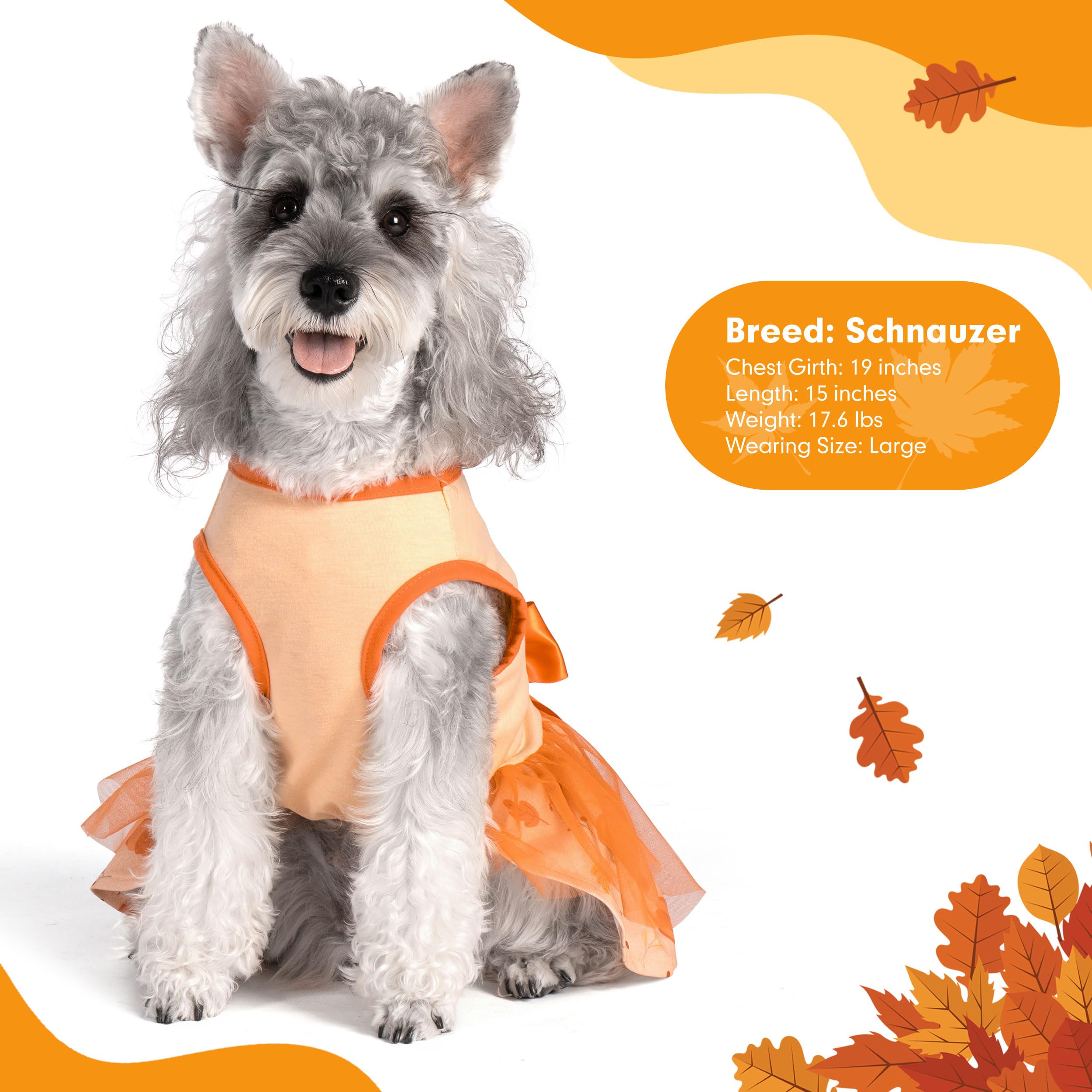 Cyeollo Thanksgiving Day Turkey Dog Dress - Tulle Holiday Outfit For Medium Large Dogs, Size 2Xl