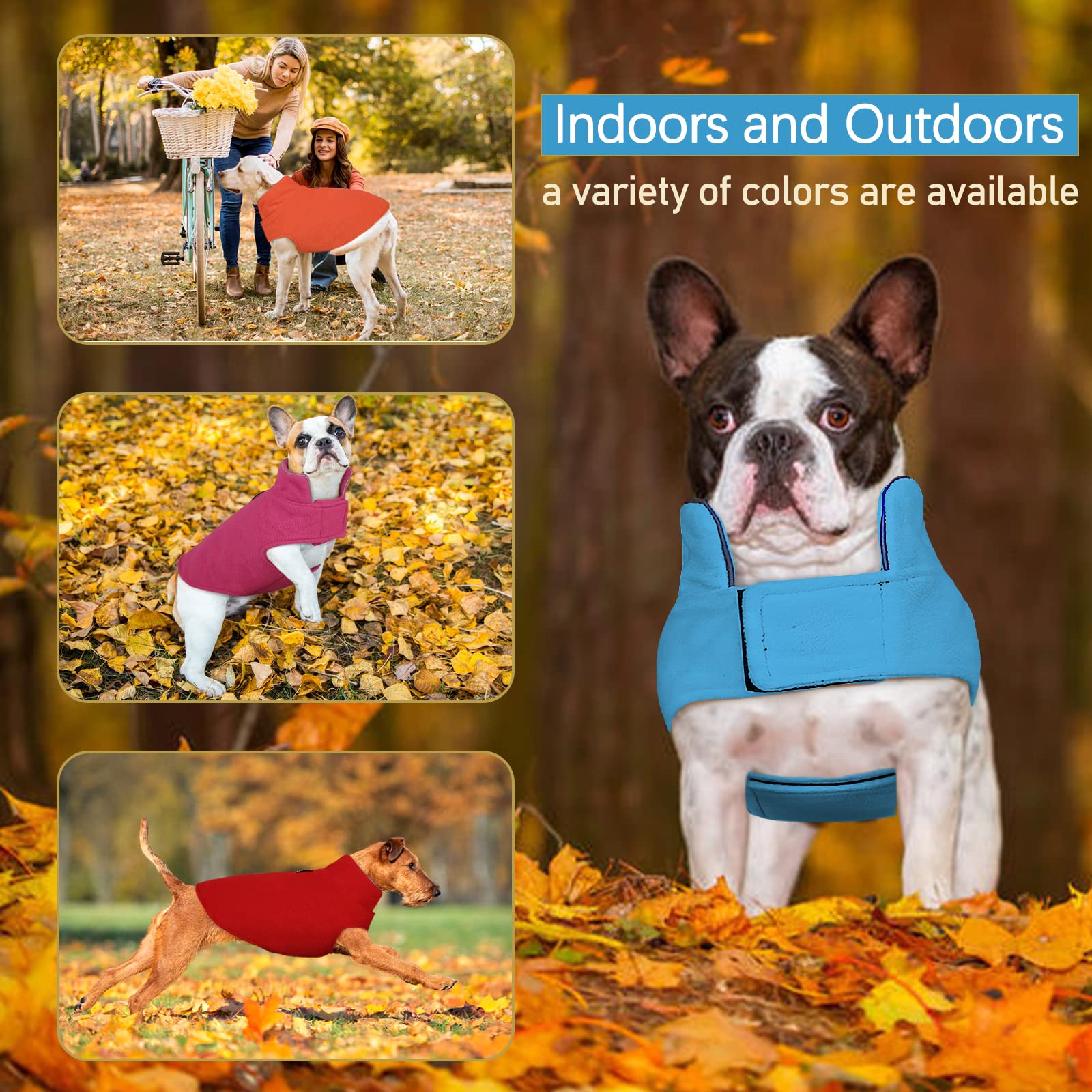 DENTRUN Windproof Winter Warm Fleece Small Dog Coat Reversible Puppy Jacket Reflective Soft Pet Vest, Cold Weather Dog Sweater A