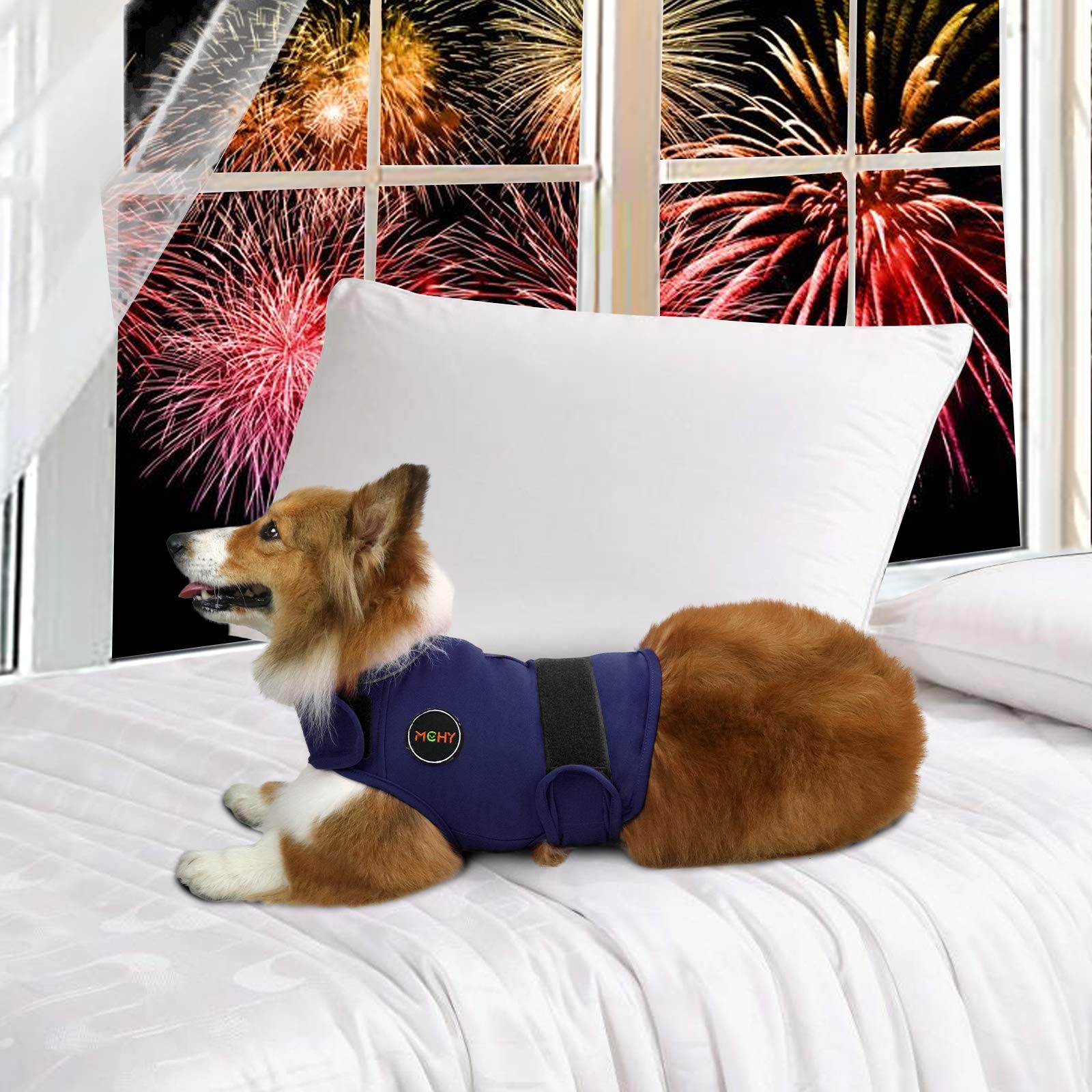 Mchy Dog Anxiety Vest, Anxiety Relief For Dogs, Dog Calming Coat (Navy Xl)