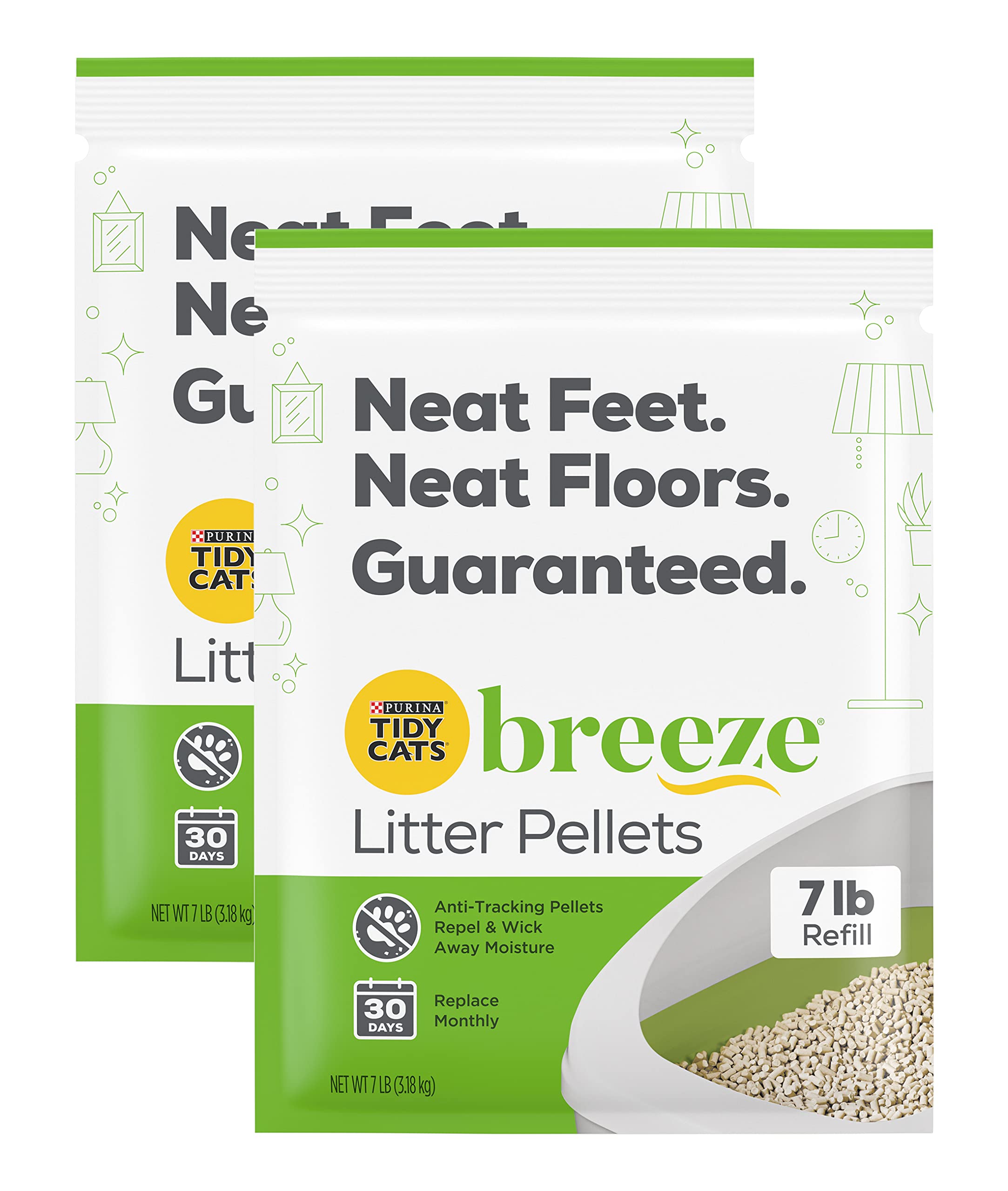 Purina Tidy Cats Breeze Litter Pellets Refill Pouch, Made For Multiple Cats, Anti-Tracking Pellets For Breeze Litter System, 7 L