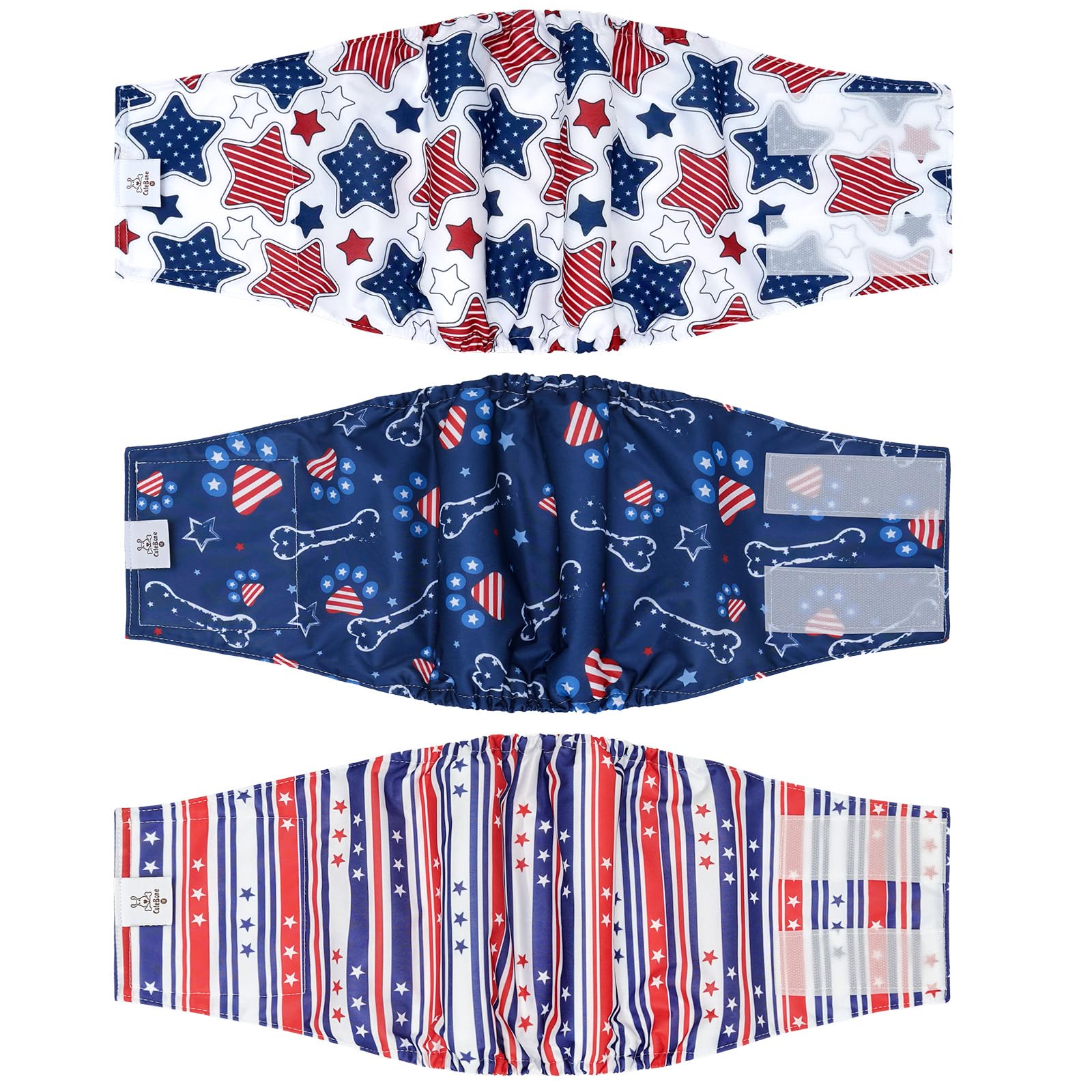Cutebone Dog Diapers Male Belly Bands 3 Pack For Male Dogs Reusable Puppy Wraps Dm66L