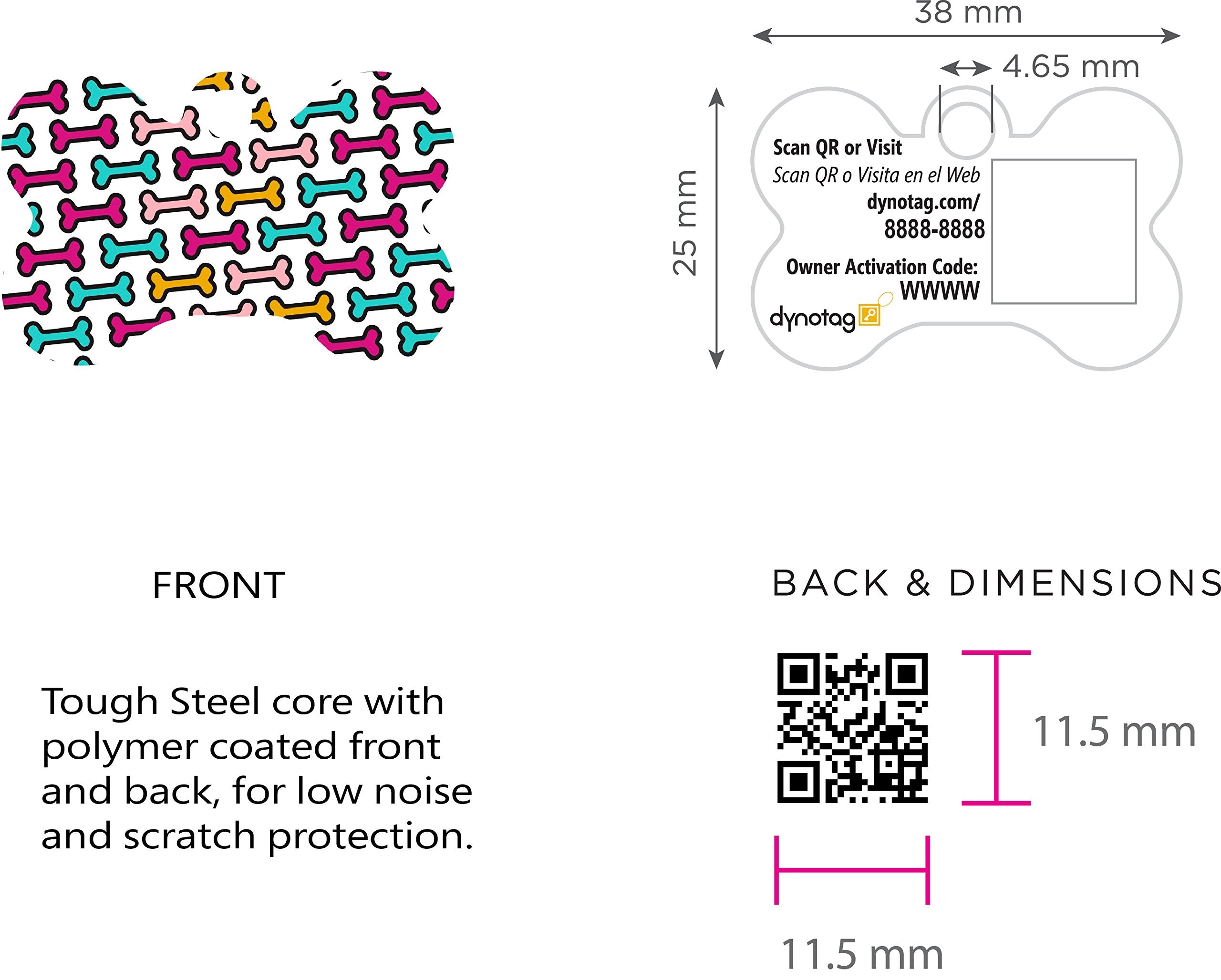 Dynotag Web Enabled Super Pet Id Smart Tag With Dynoiq & Lifetime Recovery Service. Play Series: Bone (Bone Storm)