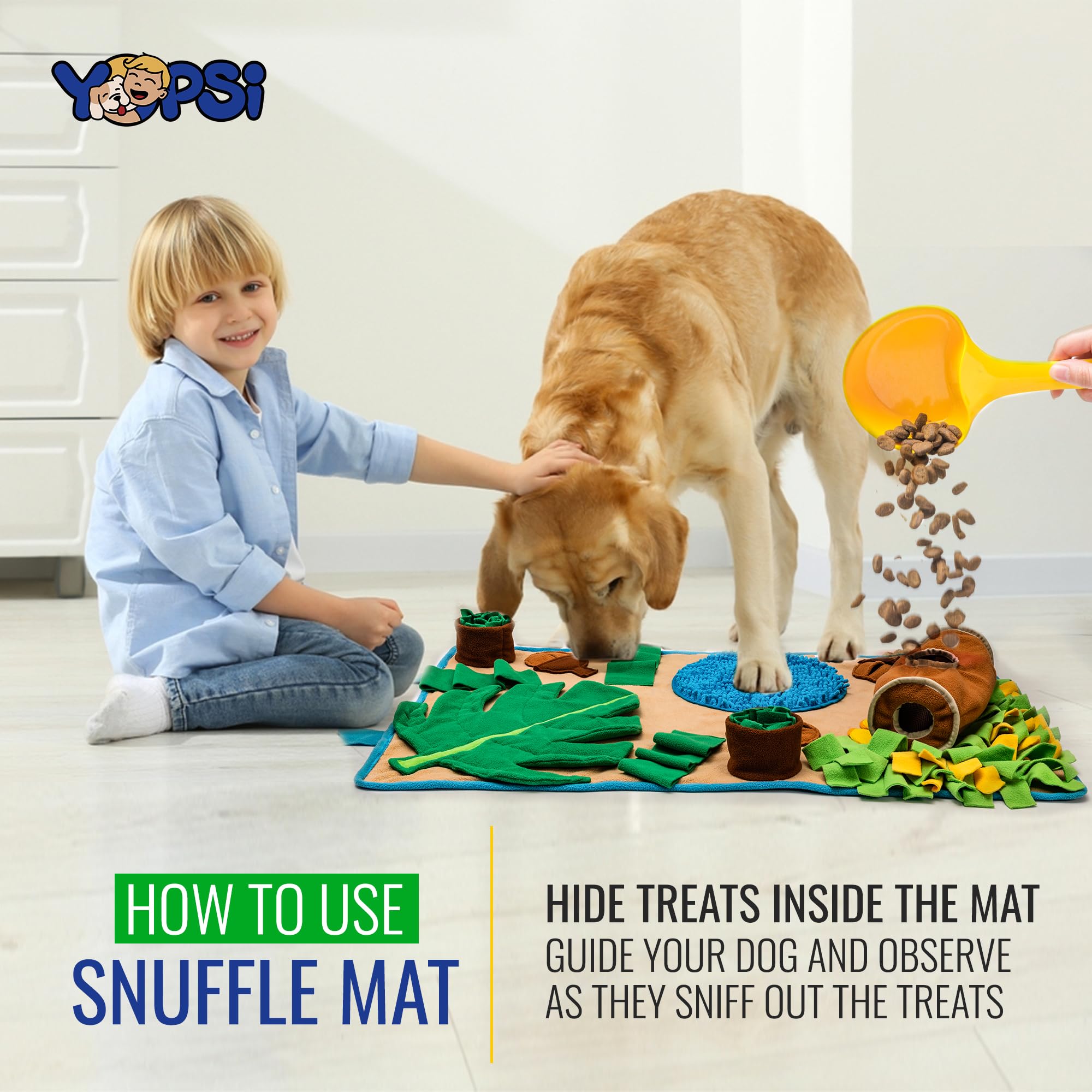 YOPSI Snuffle Mat for Large Dogs 39.4''x23.6'' - Interactive Mental Stimulation Toy - Multicolor Enrichment for Boredom Relief