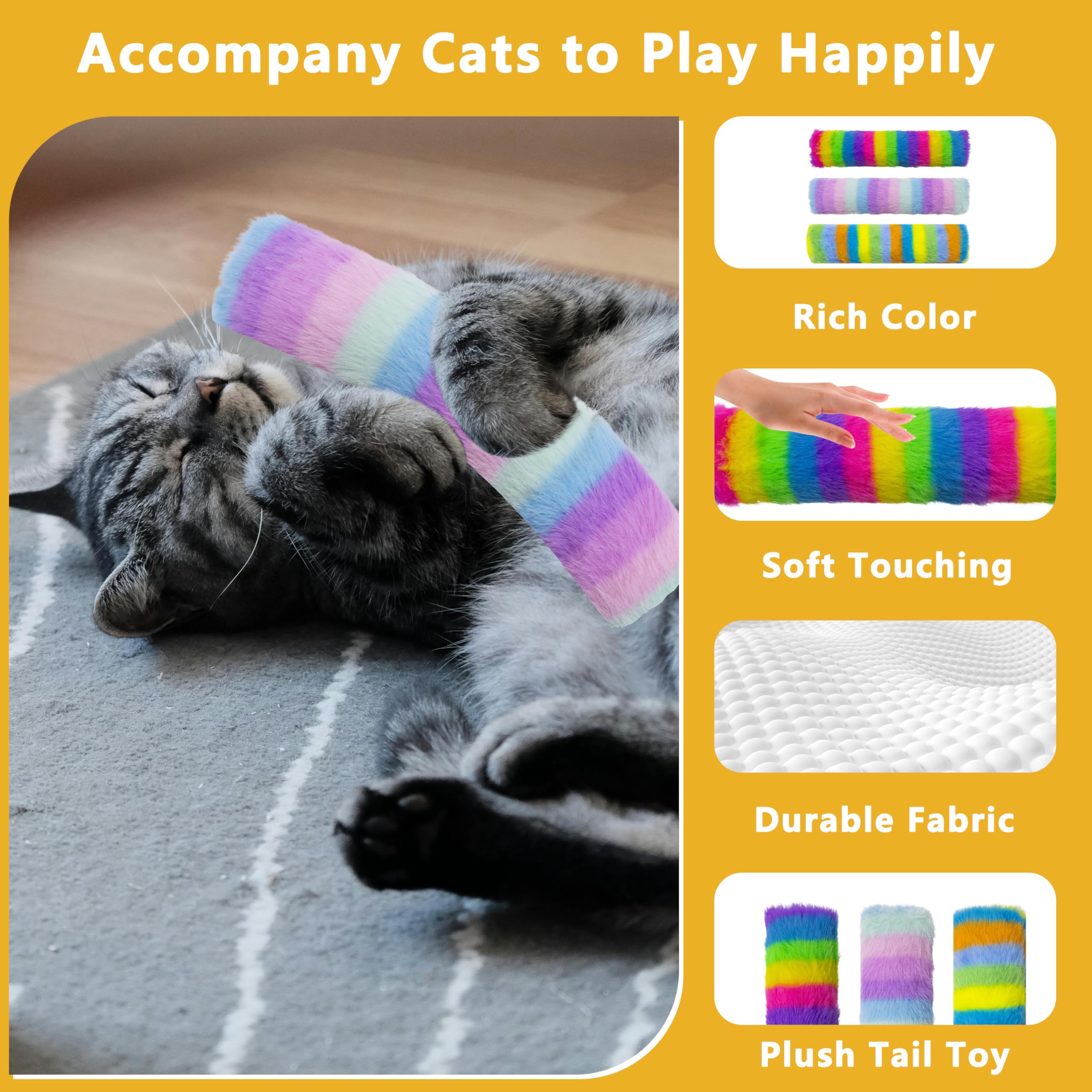 Maiiu 3 Pack Catnip Toys, Soft & Durable Cat Pillows, Crinkle Sound Catnip Toys, Indoor Interactive Cat Kicker Toys, Companion T