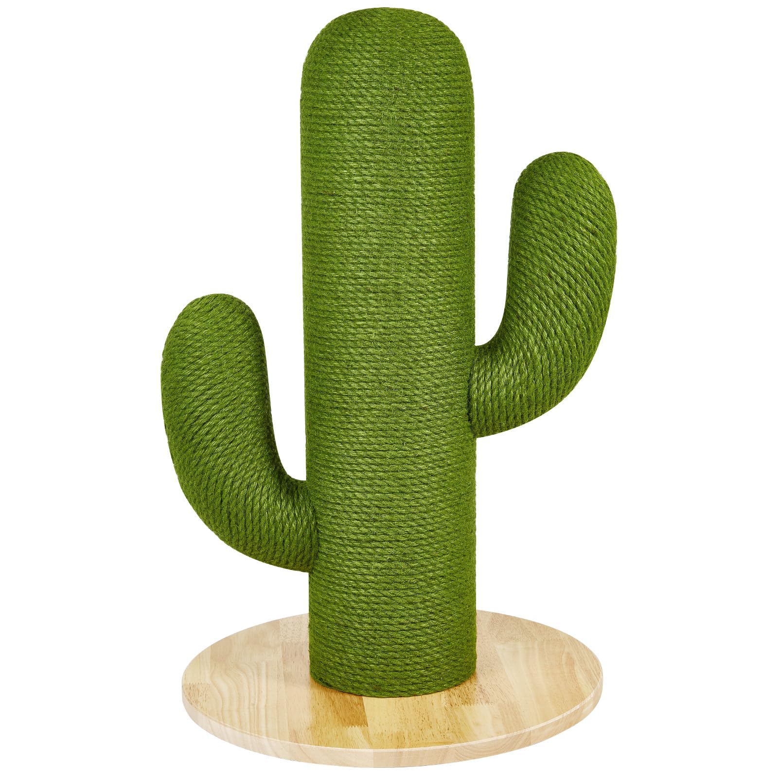 Towntime Cat Scratching Post With Solid Wood Base,27.55'' Hx17.71 Lx17.71 W Tall Scratching Posts For Indoor Cats Adults,Cactus 