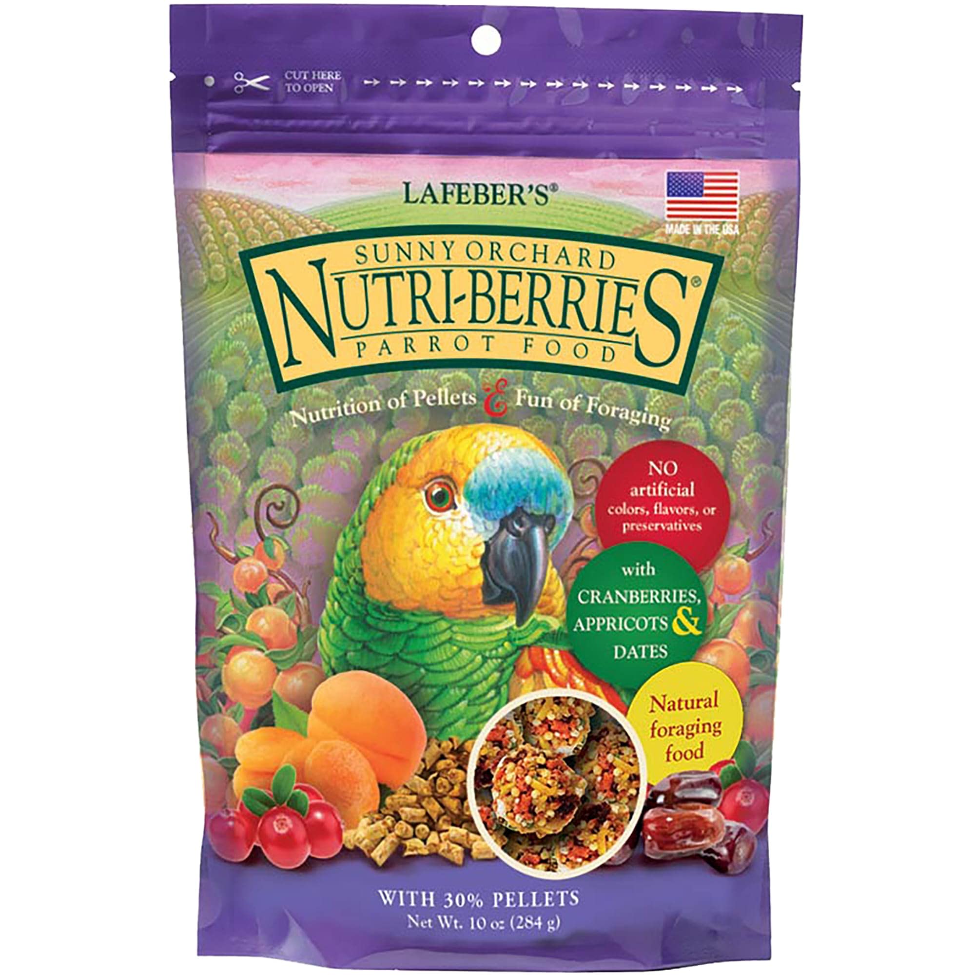 Lafebers Gourmet Sunny Orchard Nutri-Berries for Parrots 10 oz bag