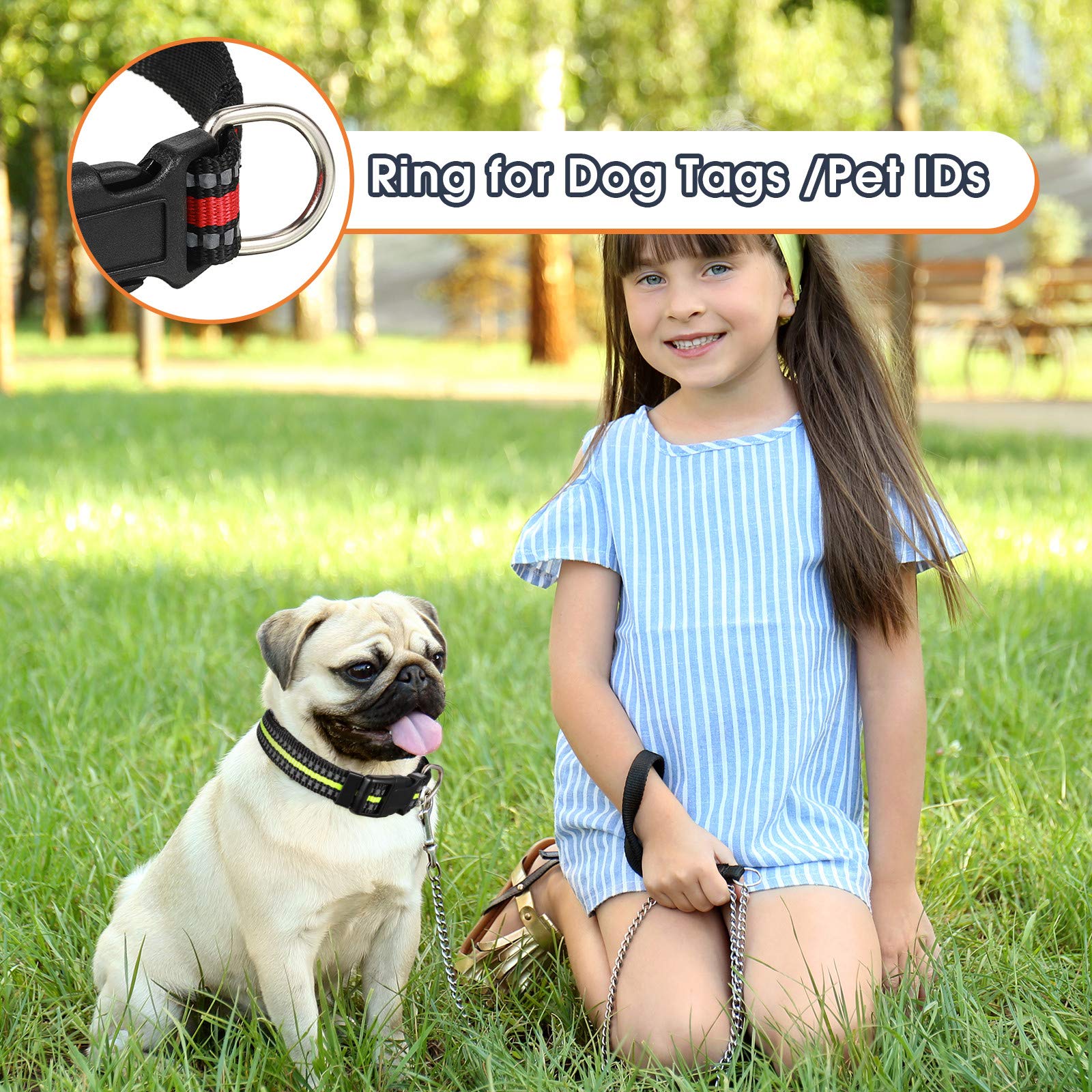 3 Pieces Dog Collar Reflective Dog Collar Nylon Dog Collar Adjustable Dog Collars Quick Release Dog Collar Pet Collars For Dogs