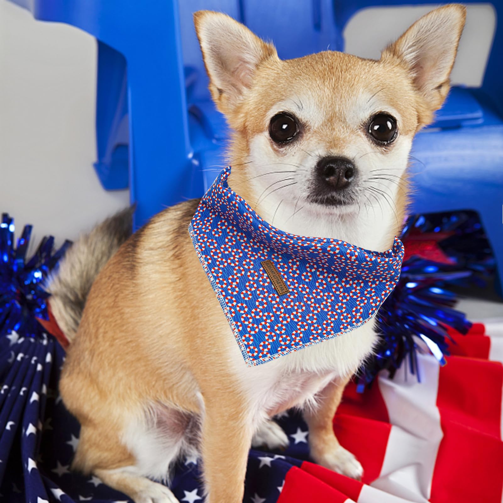Elegant Little Tail Dog Bandana, Independence Puppy Bandana 4Th Of July Adjustable Scarf Handkerchief Boy Girl Pet Bibs Scarf Fo