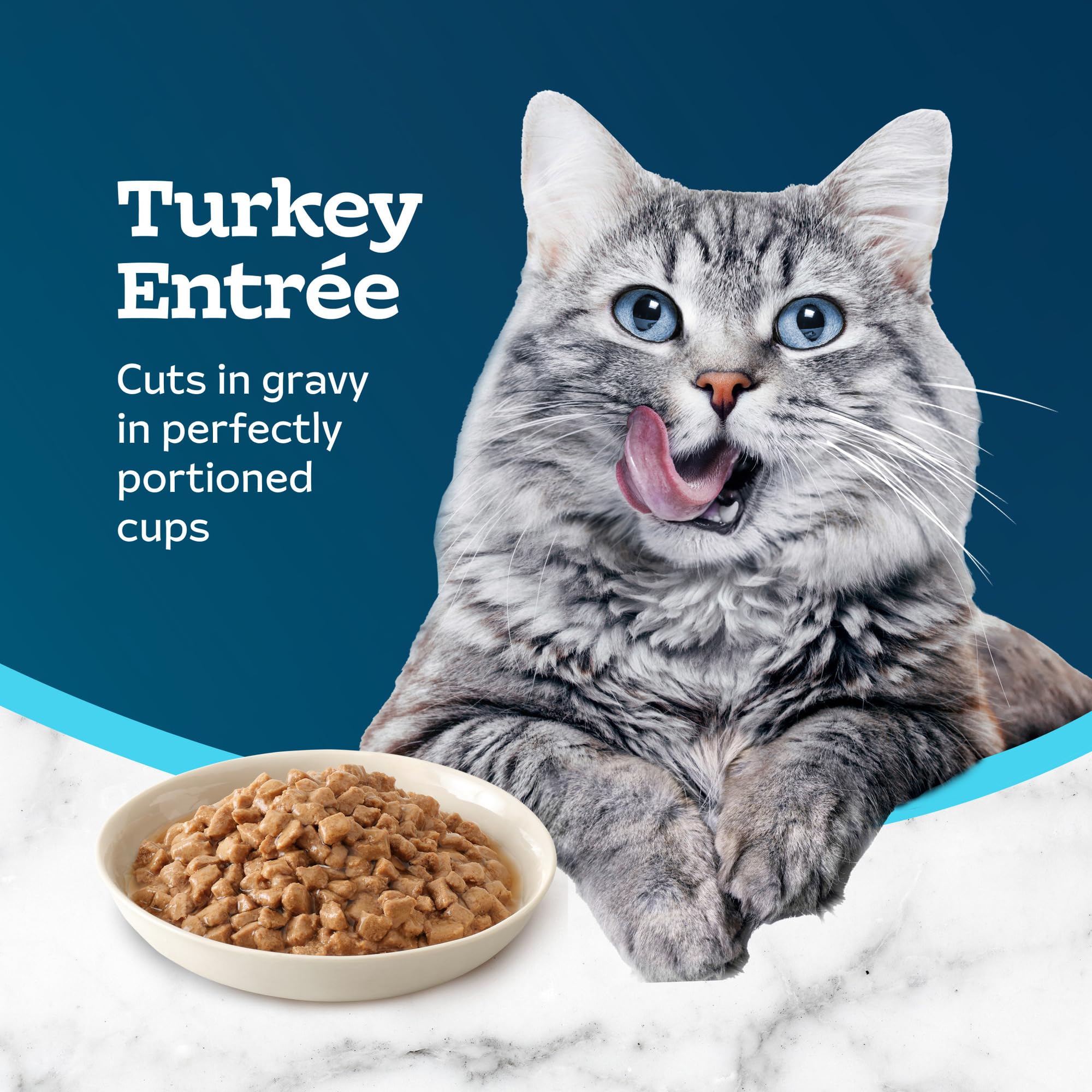 Blue Buffalo Tastefuls Savory Singles Natural Wet Cat Food in Gravy, 2.6-oz. Twin-Pack Tray, Turkey Entre   (24 Count)