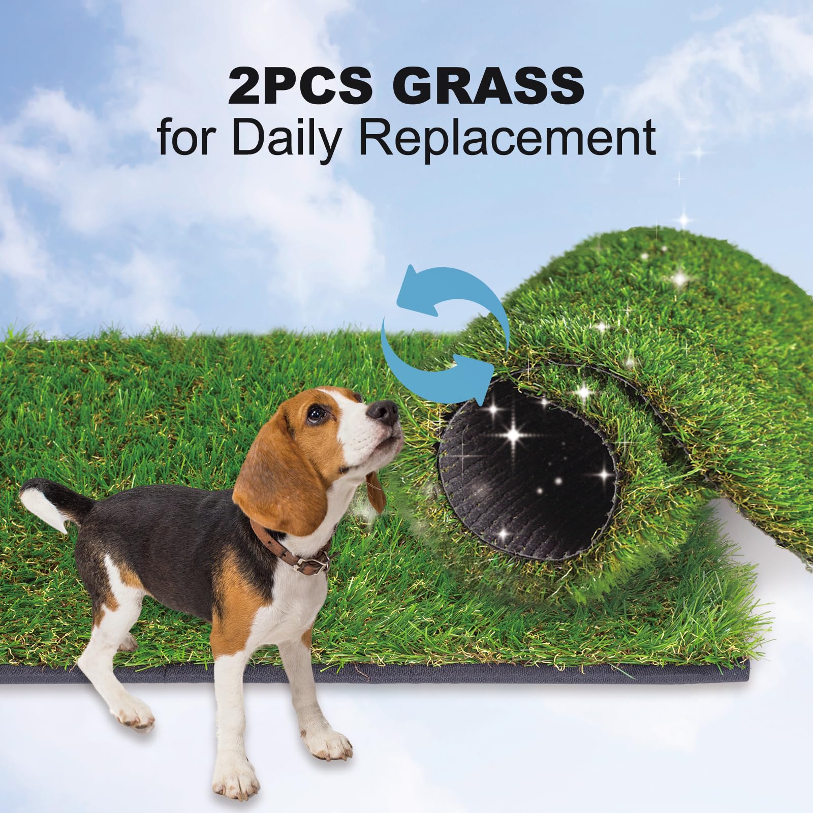Hq4Us Dog Grass Pad With Tray Medium 31     21    Dog Litter Box Toilet With 2  Artificial Grass For Dogs With Hemmed Edge, Pee