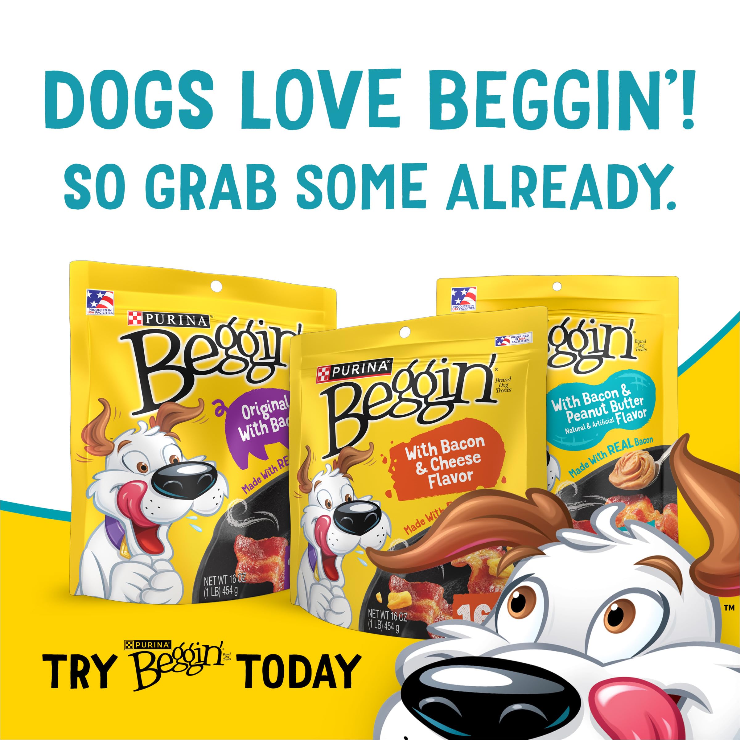 Purina Beggin Flavor Stix and Strips with Bacon and Peanut Butter Flavor Treats for Dogs - 40 oz. Pouch
