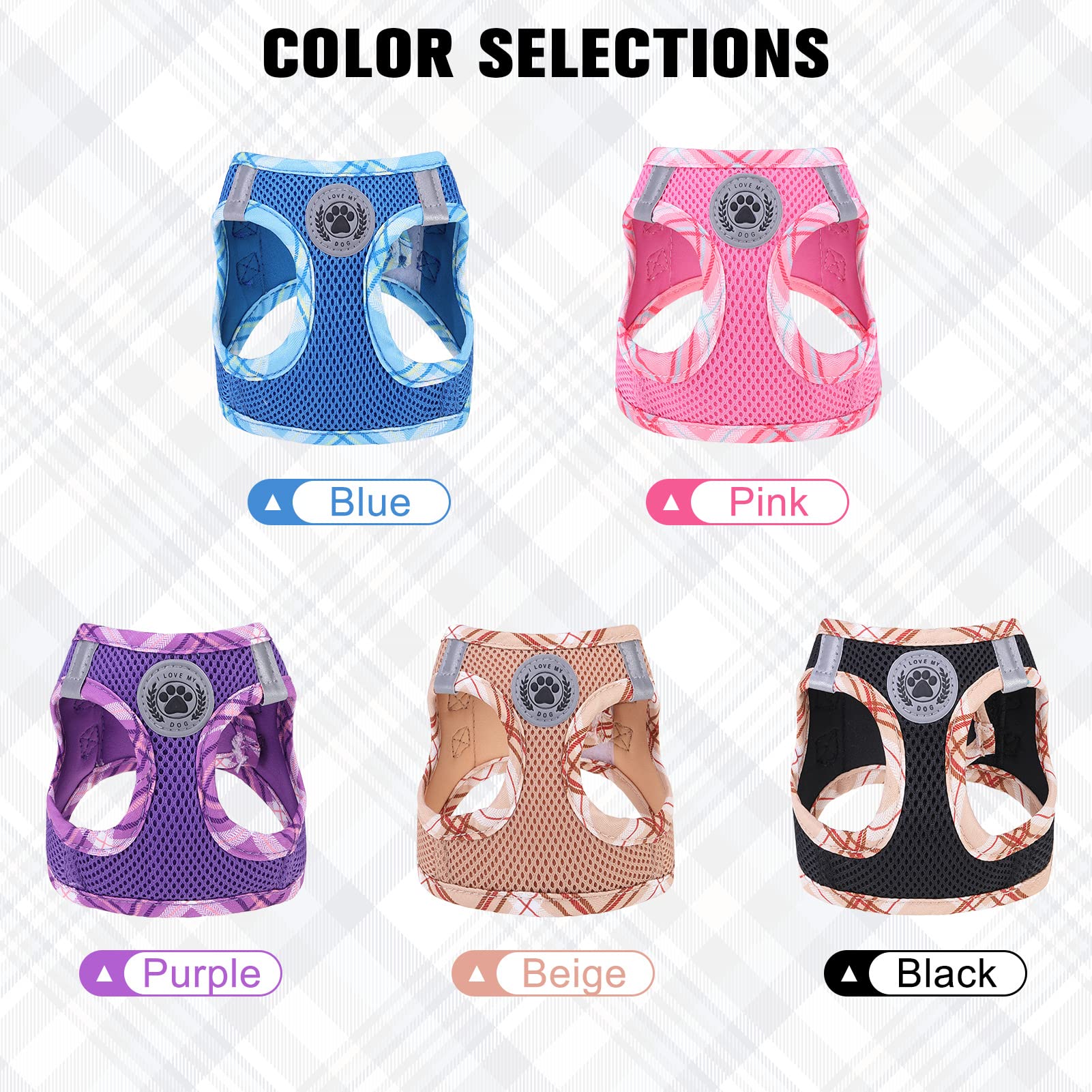 Beautyzoo Dog Harness And Leash Set For Small Medium Dogs,No Pull Step-In Harness For Puppy S M Sized Dogs And Cats,Air Mesh Adjustable Breathable Soft No Chock Escape Proof Vest Harnesses,Pink Xxs