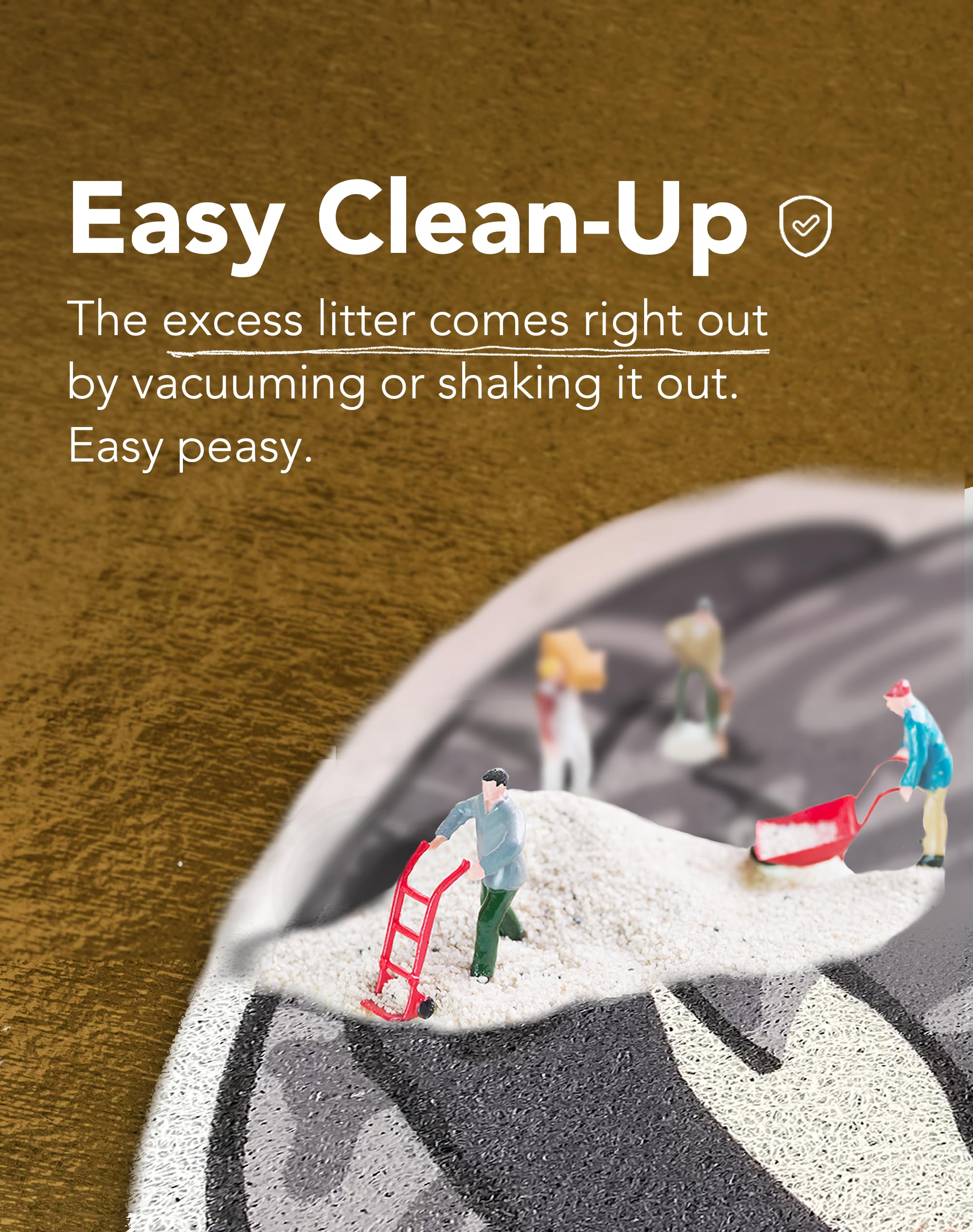 Lukamoo Cute Cat Litter Mat (30X20), Large/L, For Kitty Litter & Cute Cat Litter Box, Litter Trapping Mat (Grey Tabby)