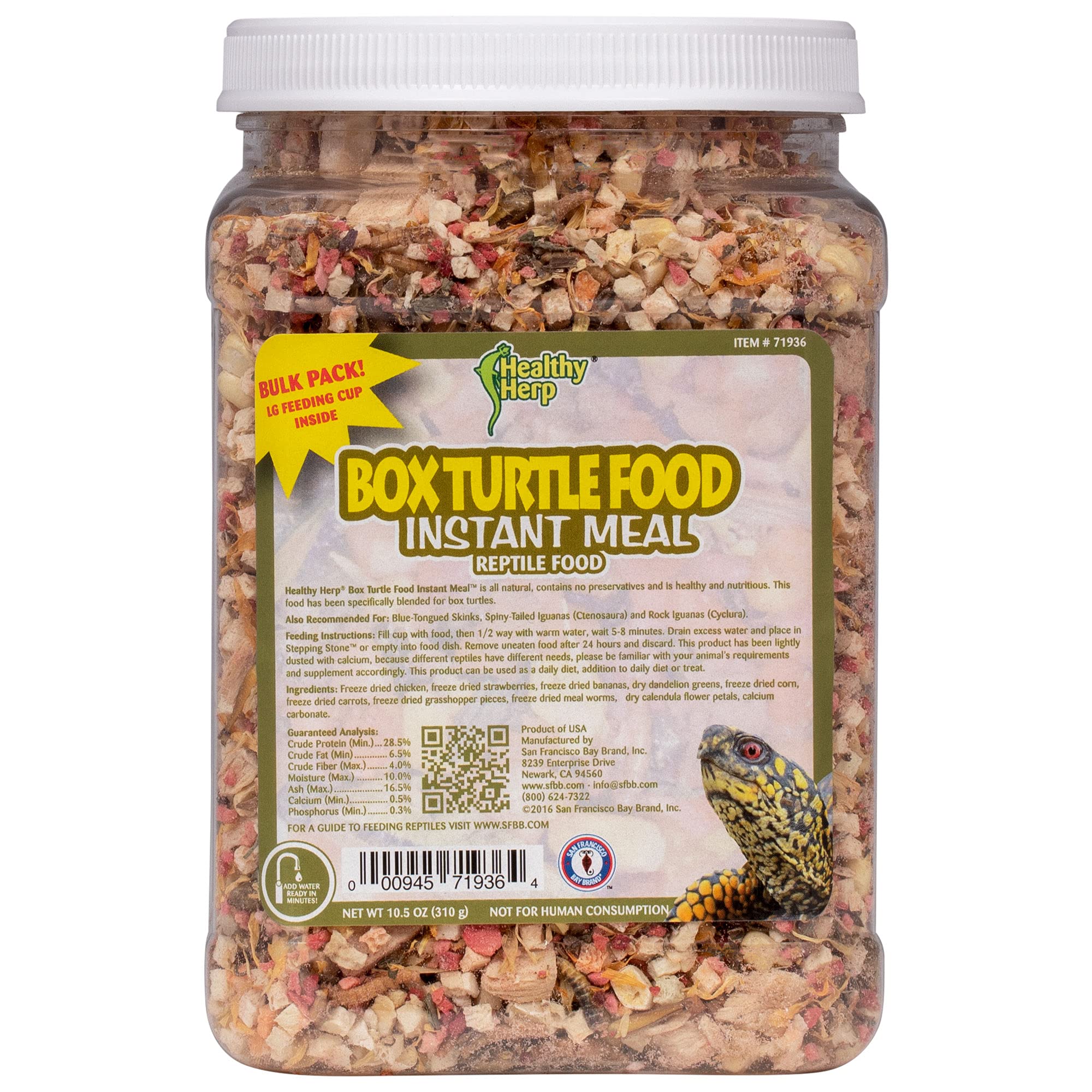 Healthy Herp Box Turtle Food Instant Meal for Reptiles - Nutritious Turtle Food, Tortoise Habitat Accessories, Tortoise Food - M