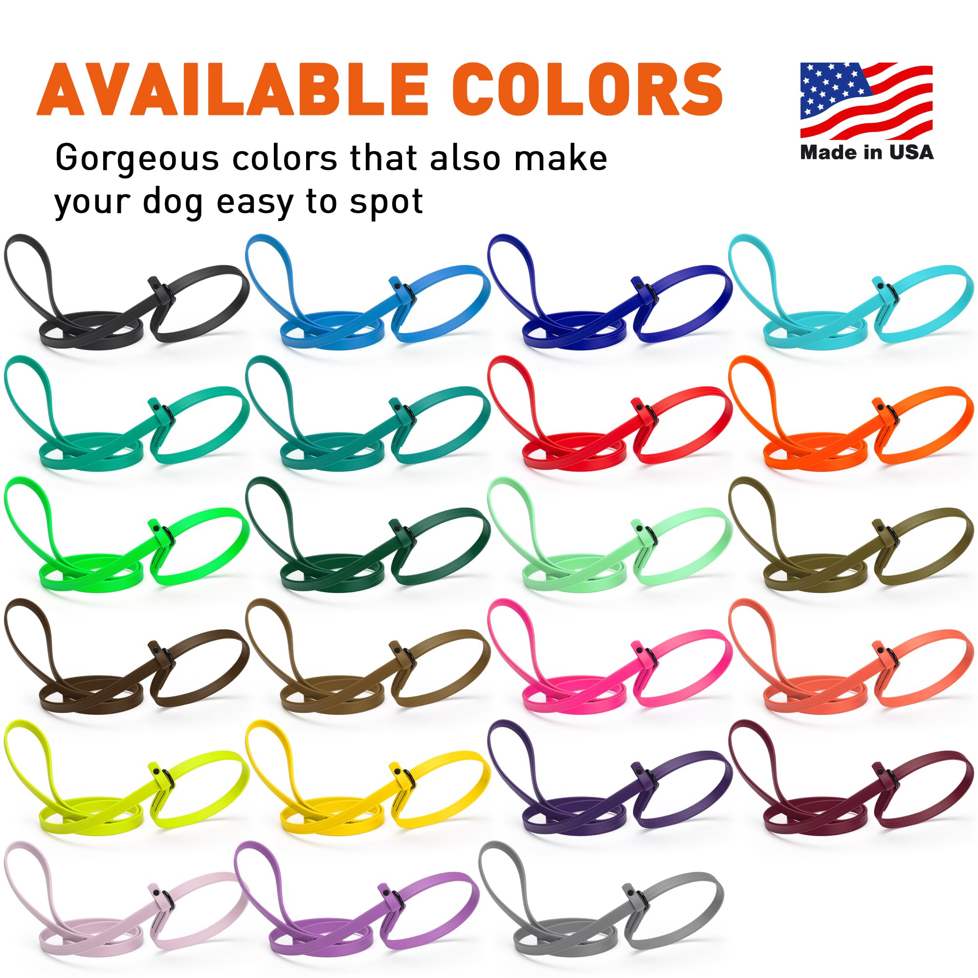 Dogline Biothane Slip Dog Leash - For Small, Medium And Large Dogs - Odor Free Slip Lead, Heavy Duty And Durable Material Kennel Lead - Violet Purple - 5Ft L X 3/8In W