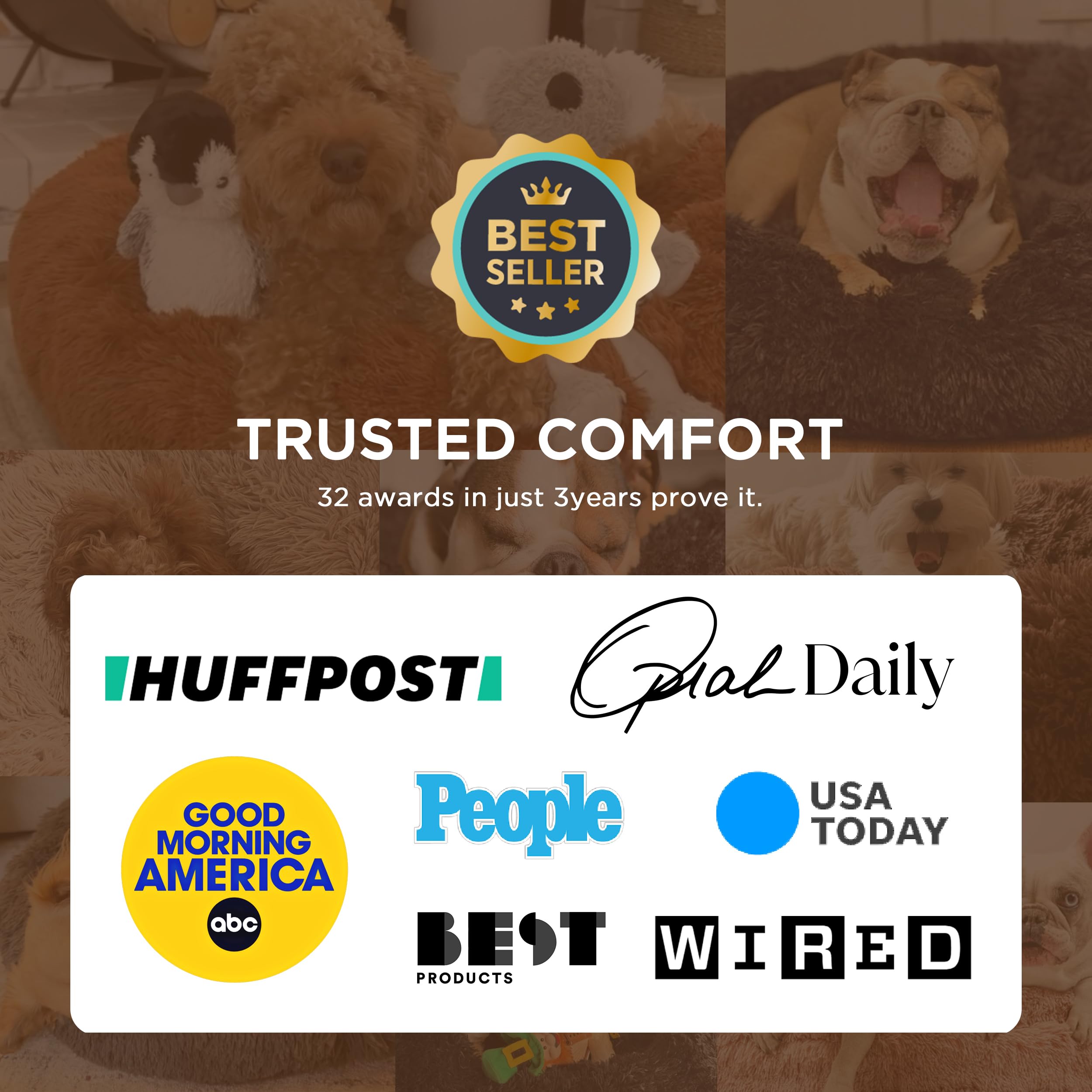 Bedsure Calming Dog Bed Medium Size Dog - Donut Washable Medium Pet Bed, 30 inches Anti-Slip Round Fluffy Plush Faux Fur Cat Bed