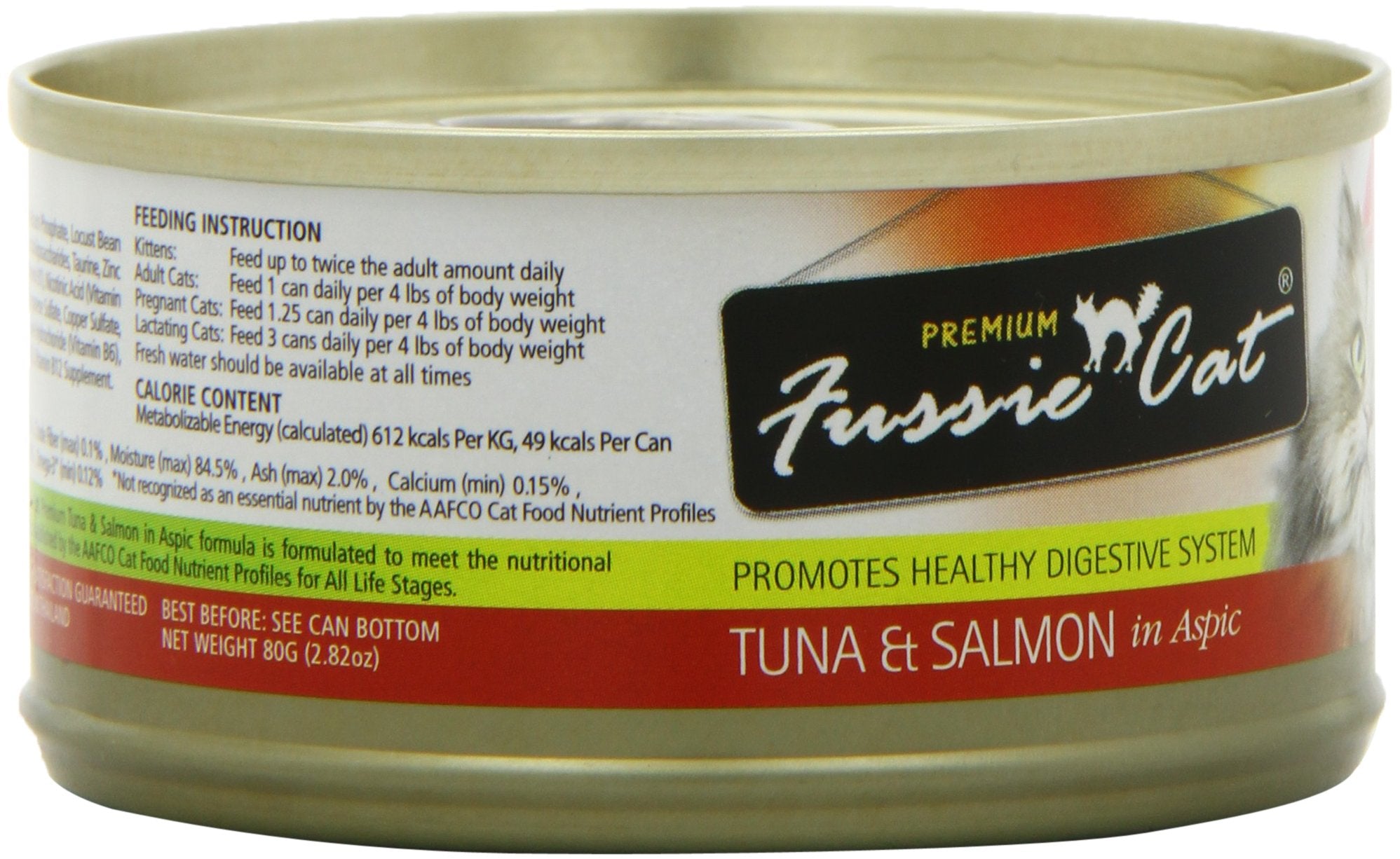 Fussie Cat Premium Tuna & Salmon in Aspic Grain-Free Wet Cat Food - 2.82oz Cans - Case of 24 Cans (Tuna & Salmon in Aspic)