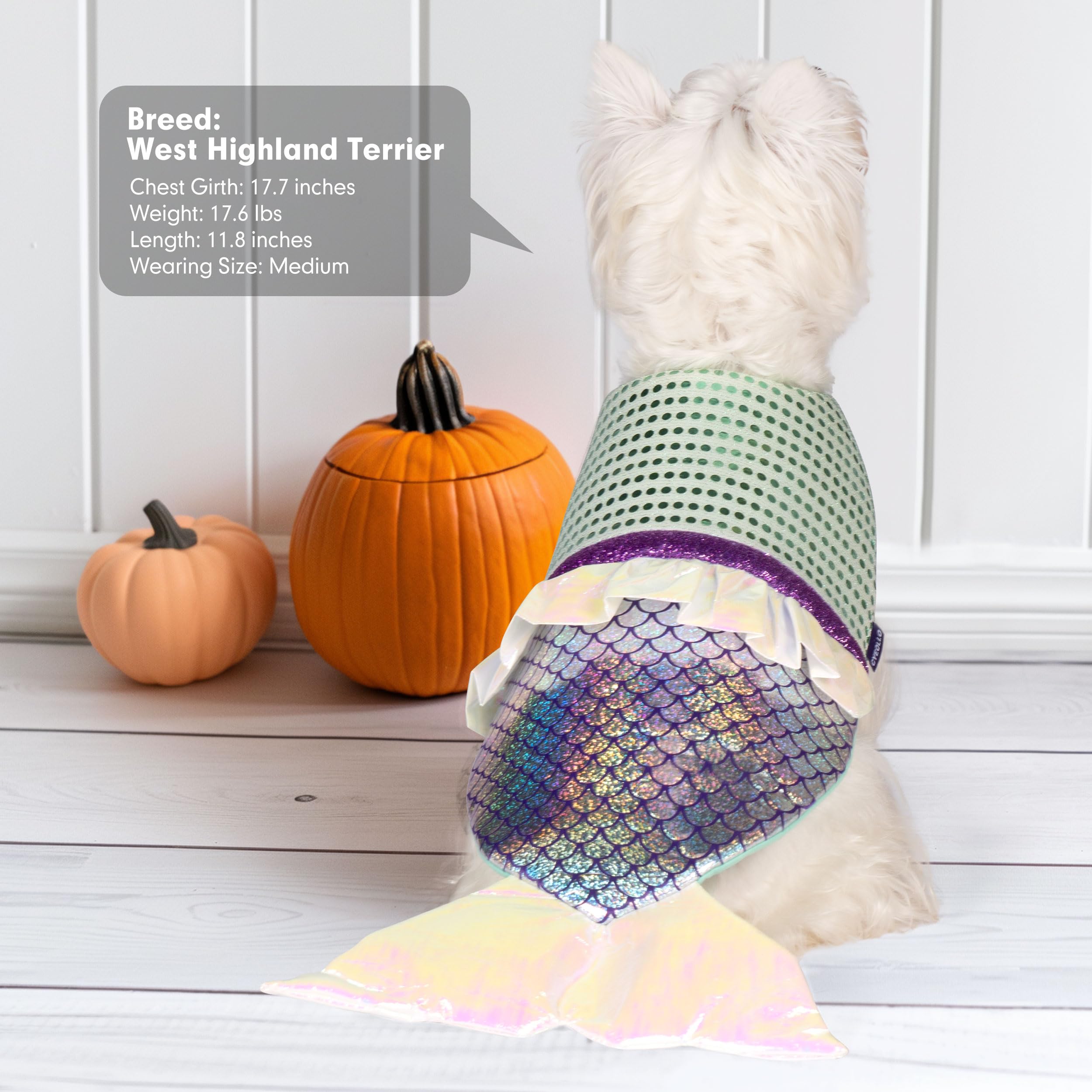 Cyeollo Dog Costume Halloween Mermaid Clothes For Doggie Small Dog Sparkly Party Cosplay Outfit Funny Pet Costumes For Small Dogs, Size S