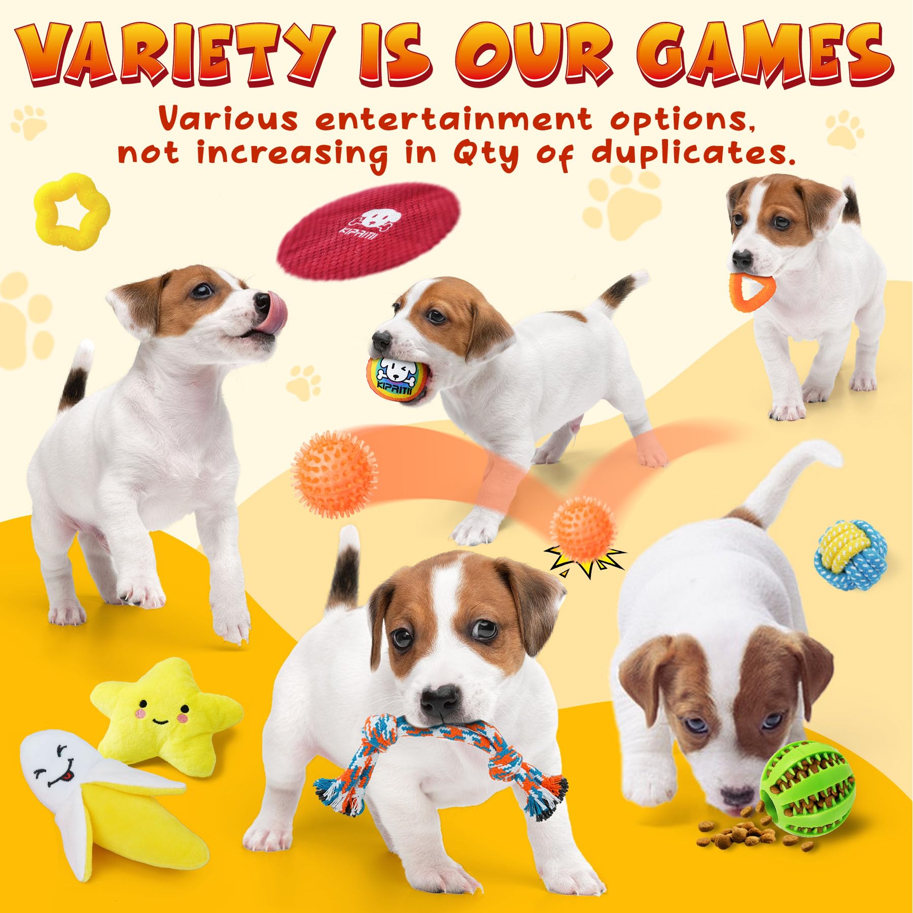 Kipritii Puppy Toys For Dog Teething-25 Pack Assorted Puppy Dog Chew Toys For Boredom With Rope Toys, Dog Treat Balls & Dog Toy For Puppy And Small Dogs