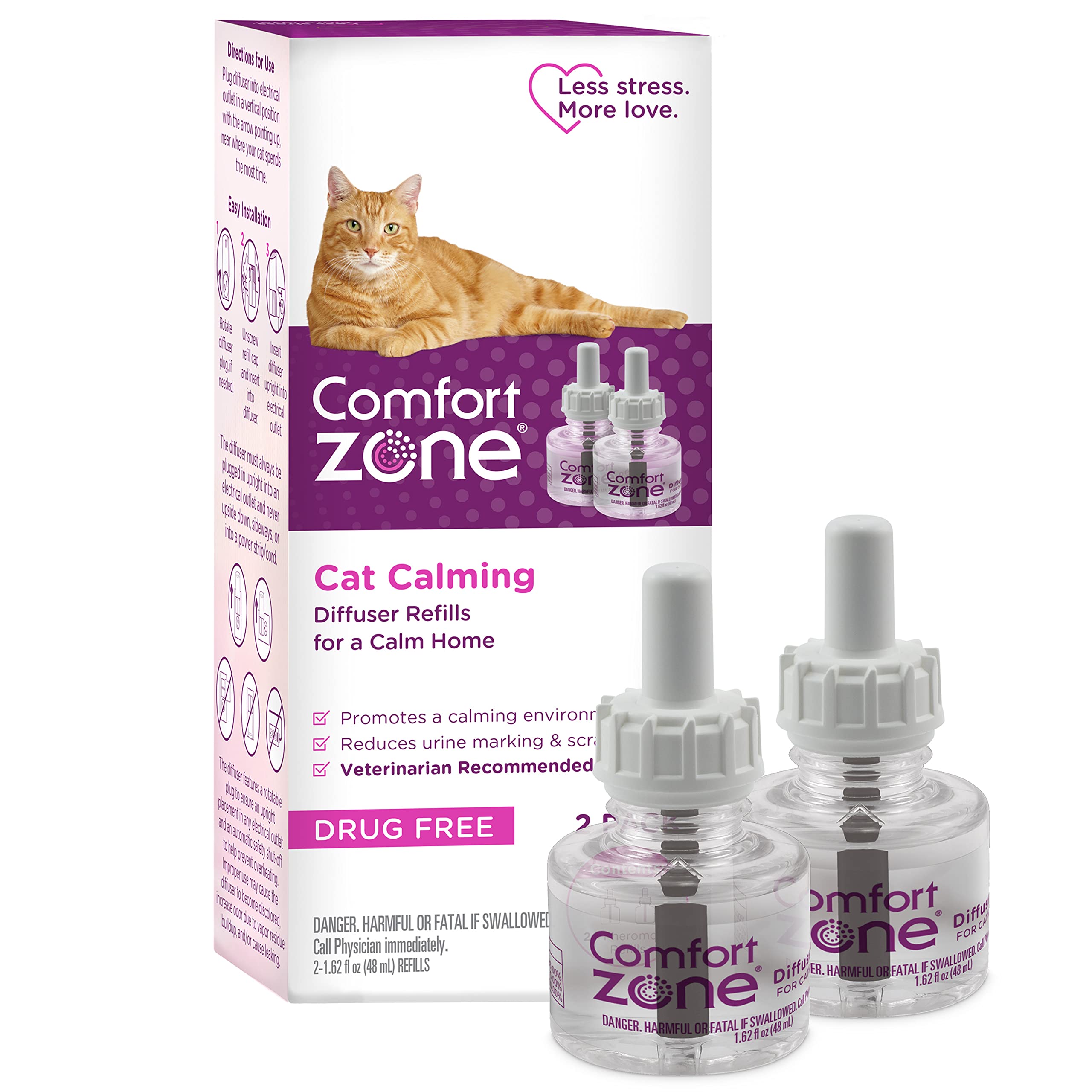 Comfort Zone Cat Calming Diffuser Refills: 2 Pack