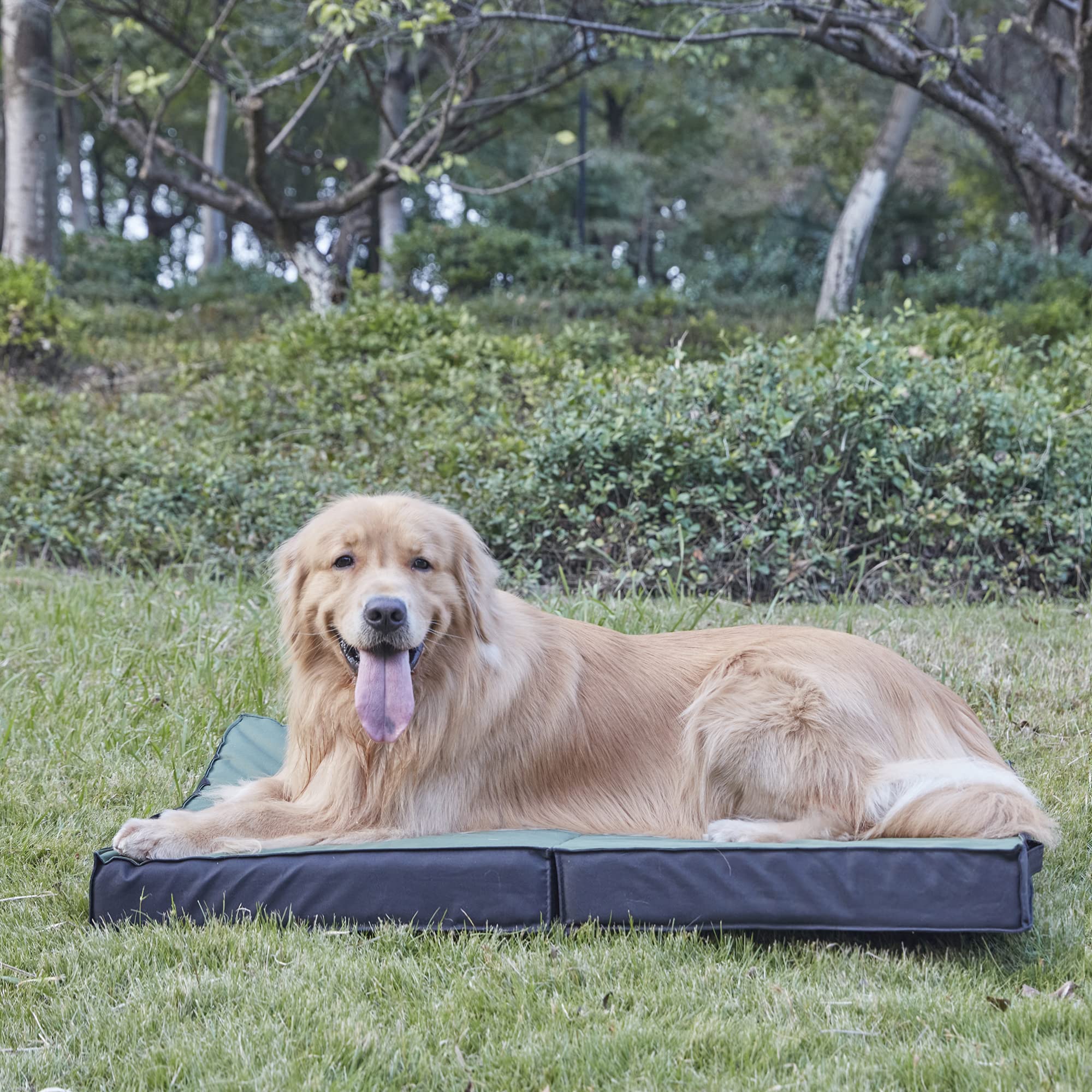 Petabby Outdoor Dog Beds For Large Dogs, Waterproof Dog Bed Portable With Washable Cover, Foldable Durable Dog Bed Orthopedic For Outside Indoor, All Weather To Use