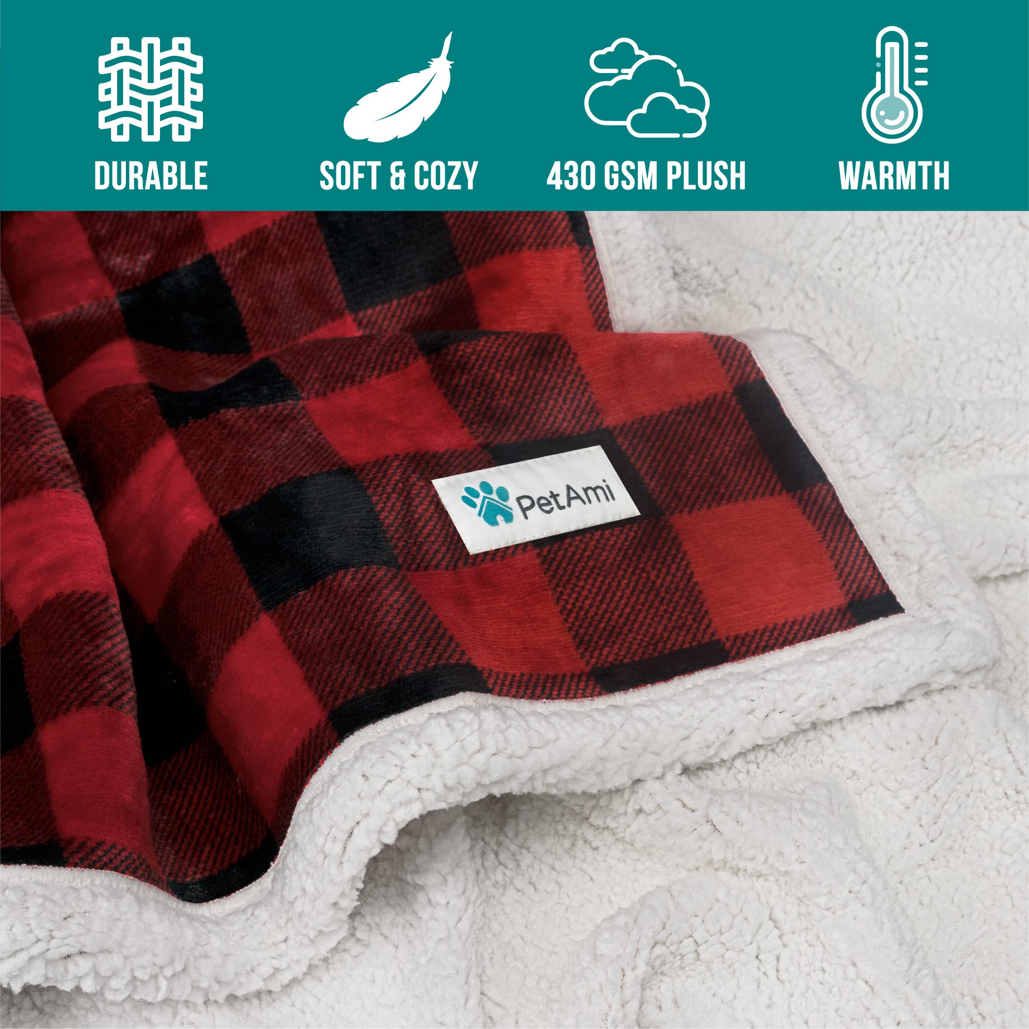 Petami Waterproof Dog Blanket For Small Medium Dog, Pet Puppy Blanket Couch Cover Protection, Sherpa Fleece Cat Blanket Couch So