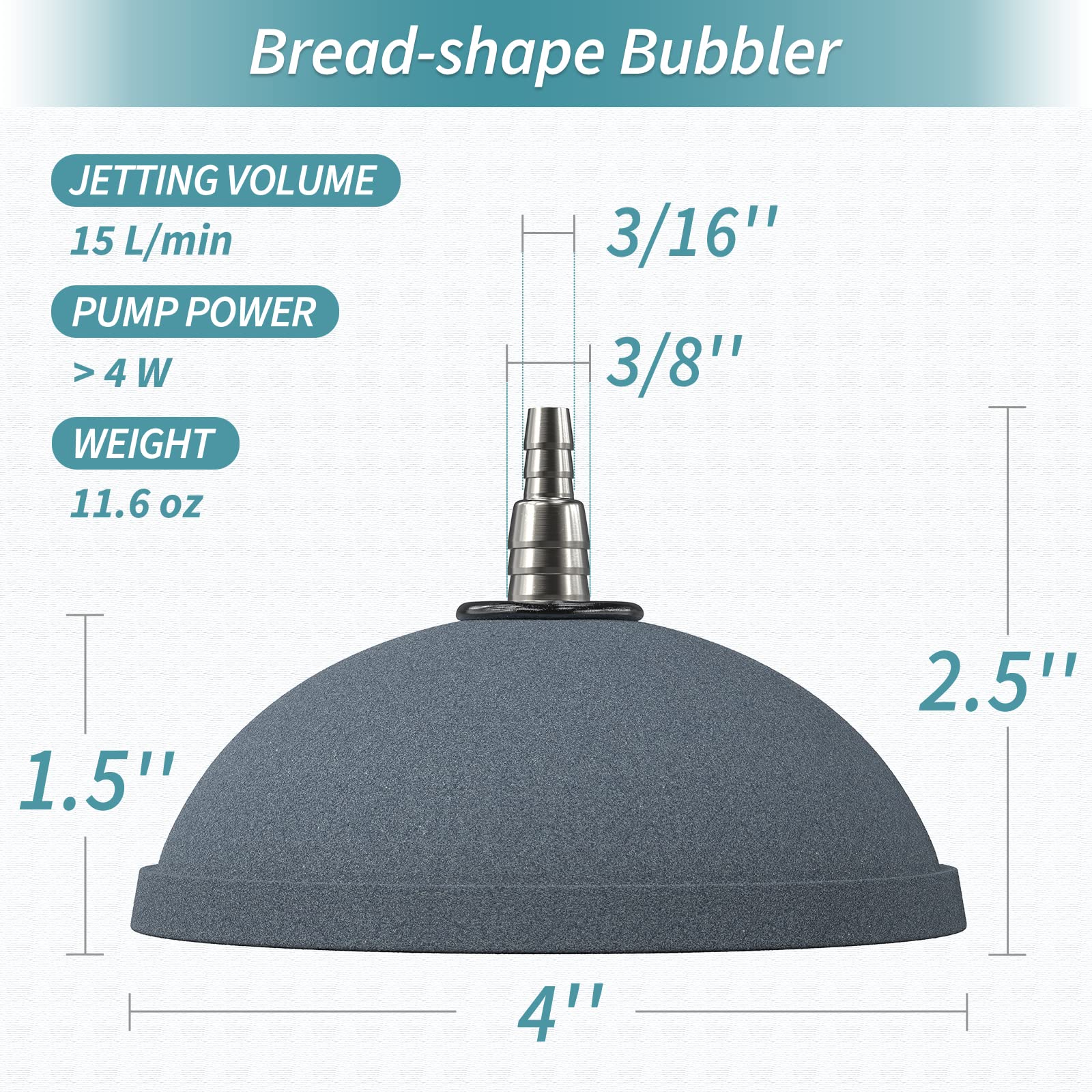 Pawfly Aquarium Air Stone 4 Inch Bread, Fish Tank Air Stone Oxygen Diffuser For Air Pump Fish Tank Bucket Pond And Dwc Reservoir