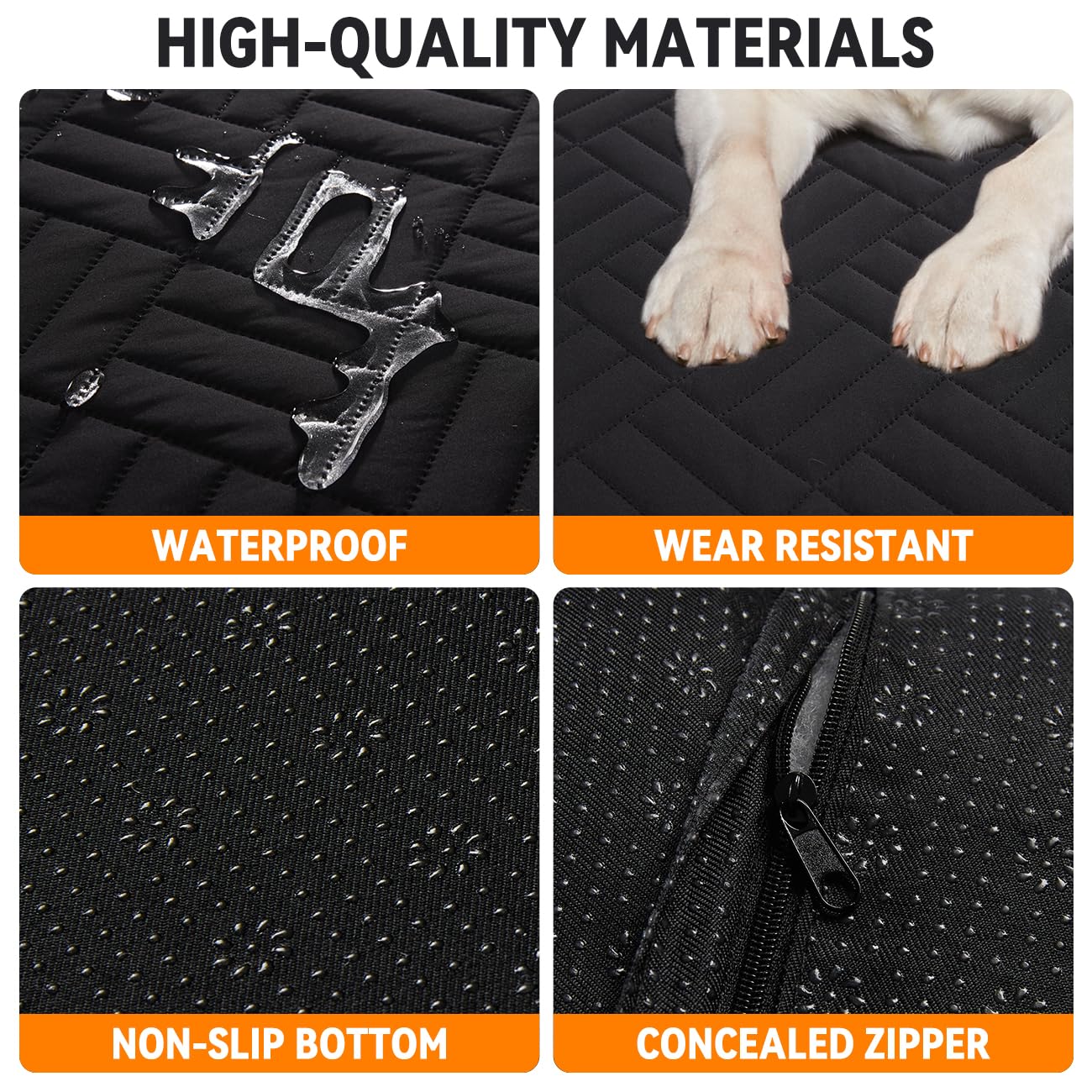 Yjgf Dog Mat For Back Seat Extender For Dogs,Dog Bed For Car Back Seat,Pet Mattress For Hard Bottom Car Seat Cover For Dogs (Bla