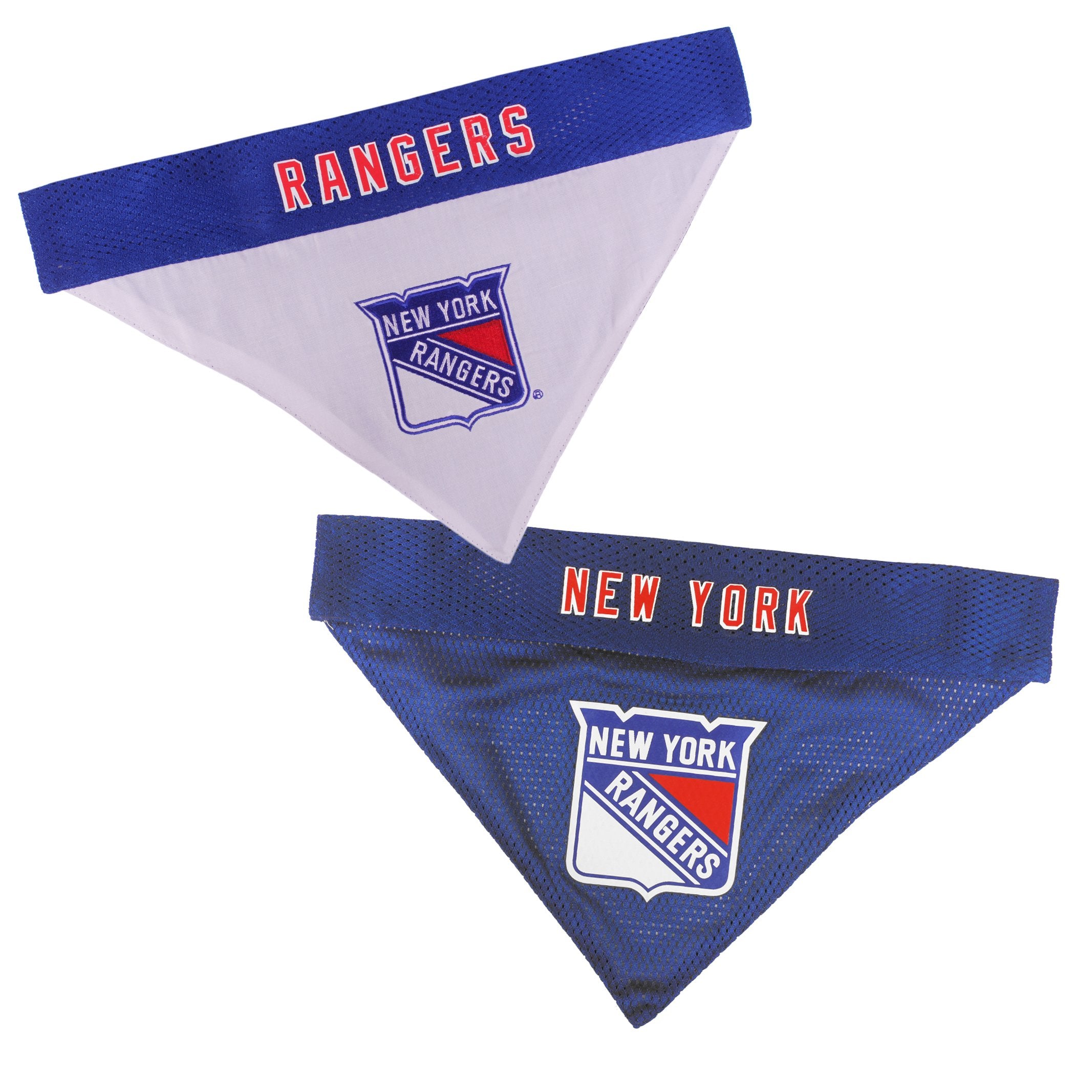 Pets First Nhl New York Rangers Reversible Bandana Size Xx-Large For Dogs & Cats. 2 Sided Sports Bandana, Premium Embroidery Tea