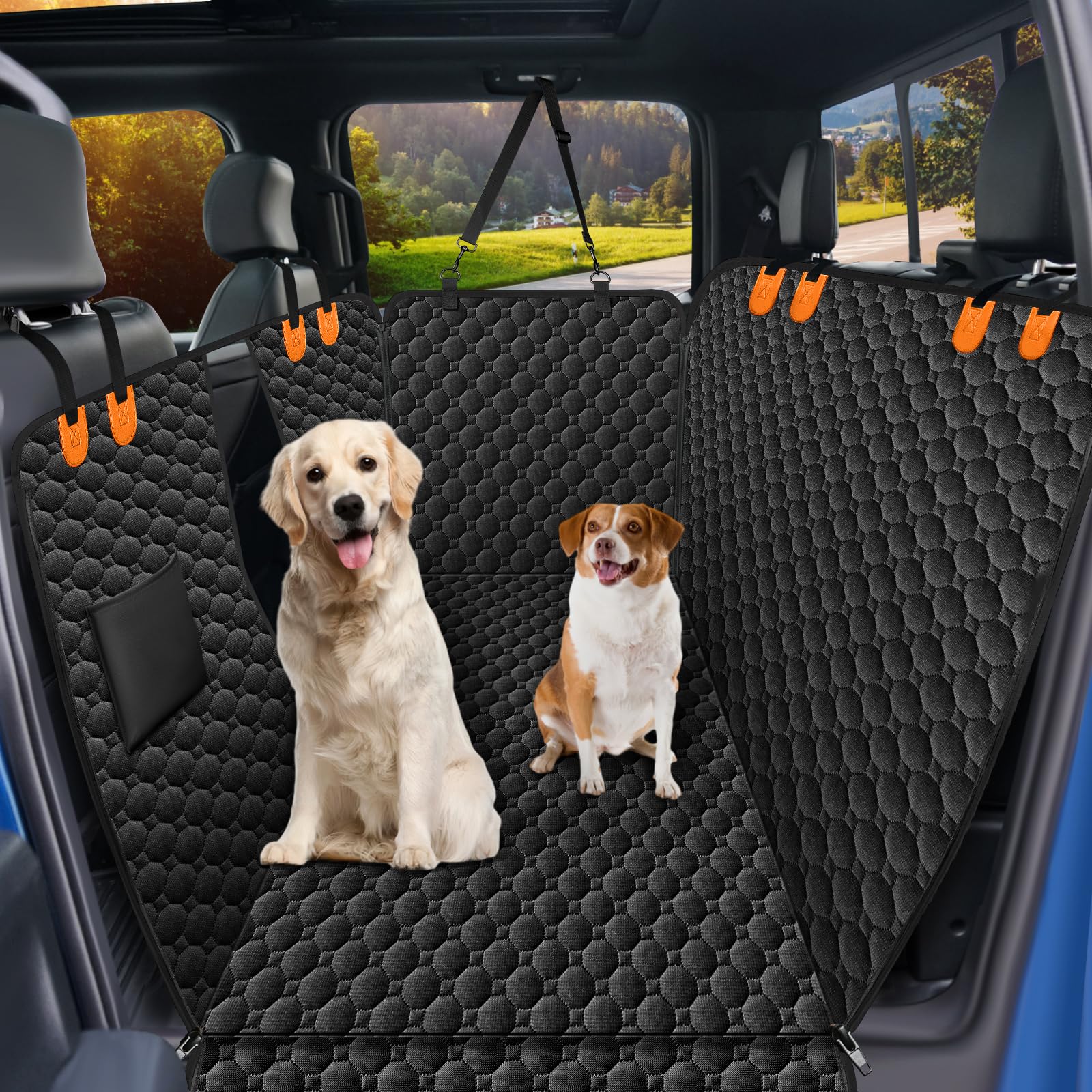Mancro Xxl Dog Seat Cover For Truck With Flip Up Rear Seats, Water Resistant Dog Hammock For Truck,Car Dog Cover Back Seat For F