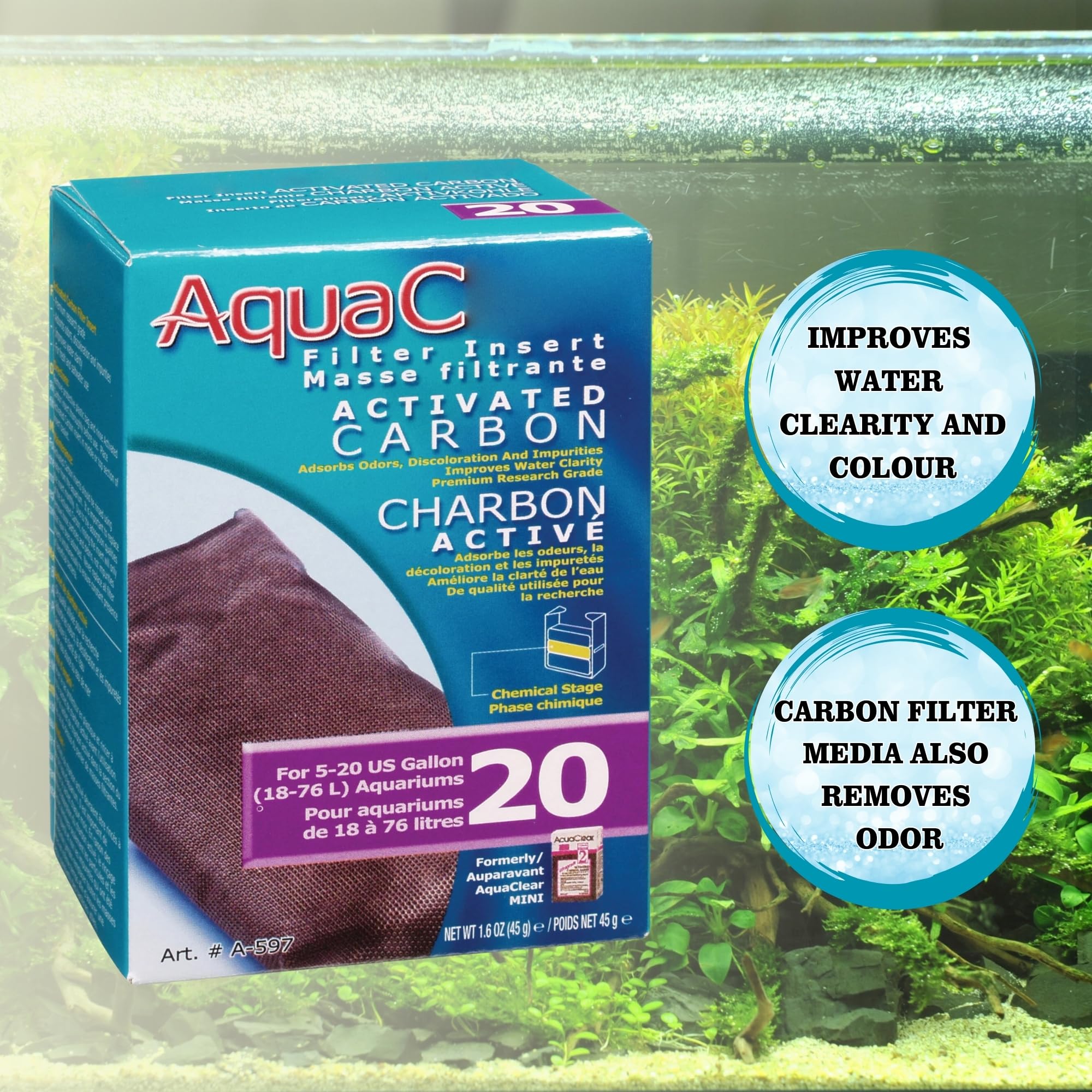 Gokul Brands Aquaclear 20 Hob Maintenance & Replacement Filter Media Kit, Including Gokul Brands Mesh Bags (Aquaclear Activated