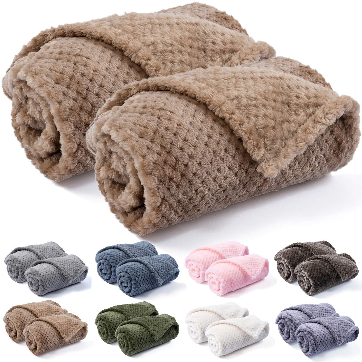 Dog Blanket Or Cat Blanket Or Pet Blanket, Warm Soft Fuzzy Blankets For Puppy, Small, Medium, Large Dogs Or Kitten, Cats, Plush Fleece Throws For Bed, Couch, Sofa, Travel (S/24' X 32', Light Brown)