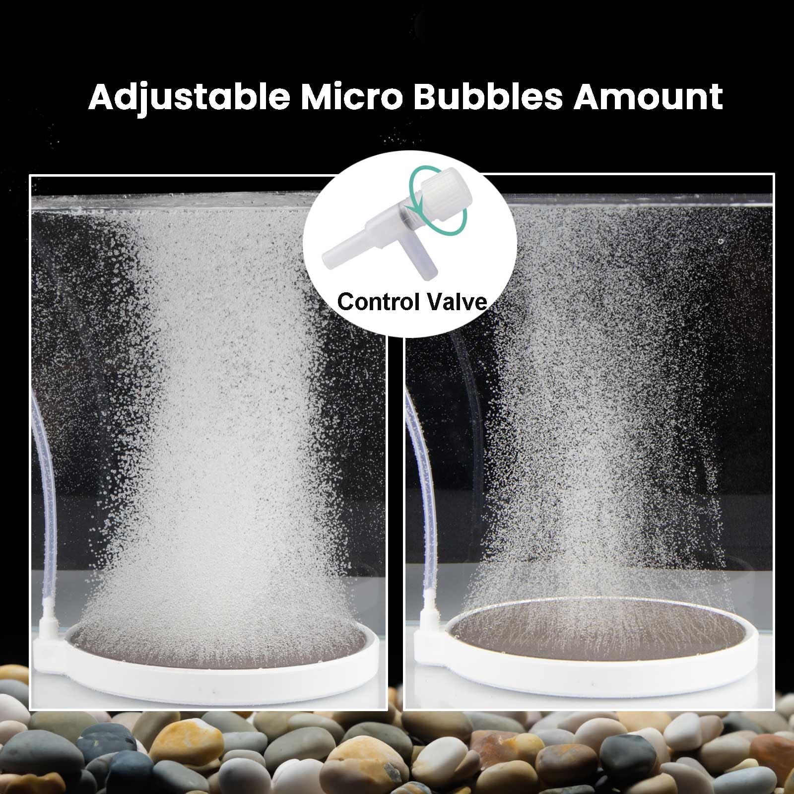 BLOTFISH Fish Tank Bubbler, 3.2 Inch Aquarium Air Stone Kit, Nano Quiet Oxygen Diffuser for 20-70 Gallon Tanks, High Dissolved O