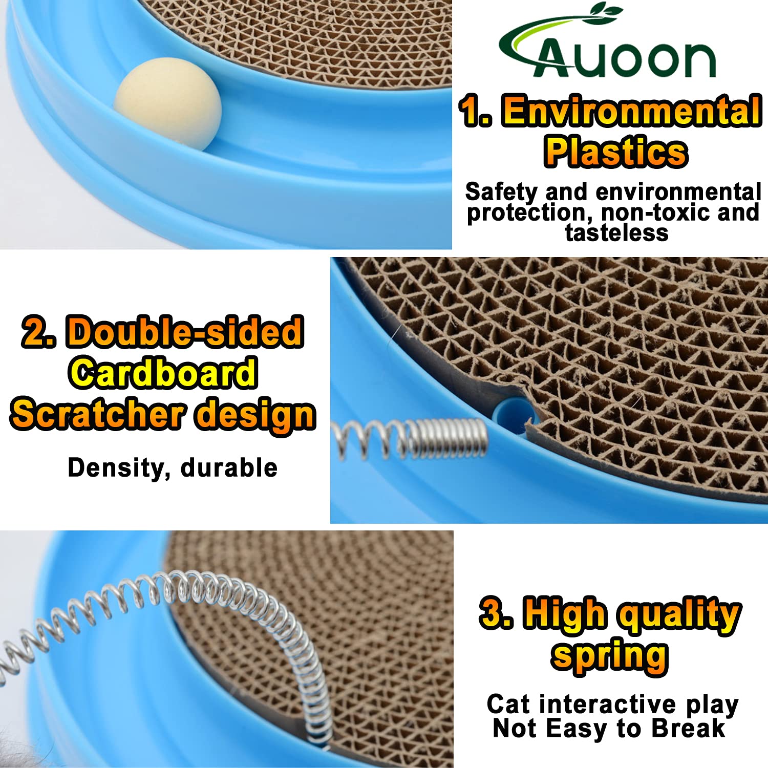 Auoon Cat Scratcher Toy, Cat Toy, Scratch Pad,Scratching Toy,Post Pad Interactive Training Exercise Mouse Play Toy With Ball For Cat Kitty Puppy